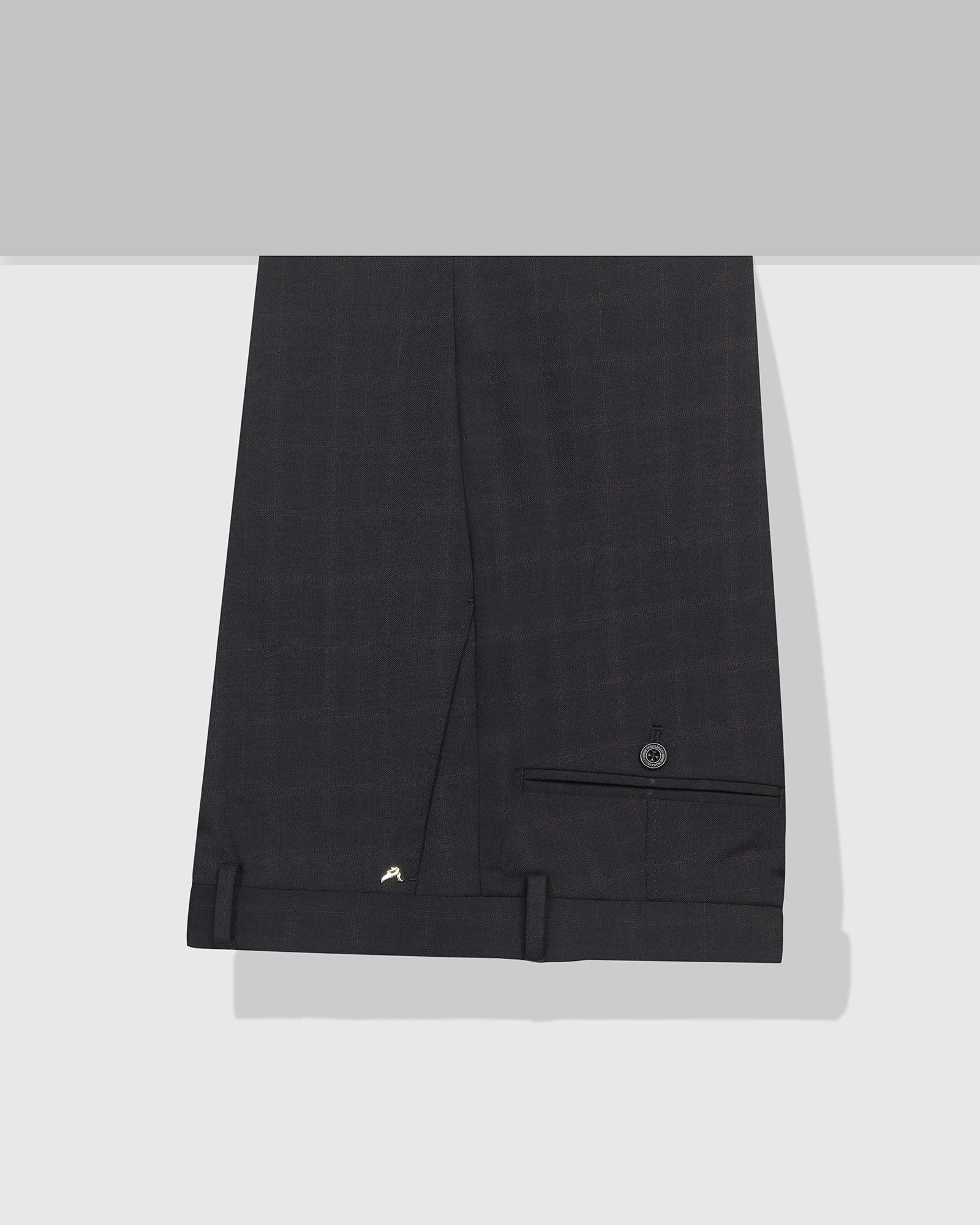 Luxe Slim Comfort B-95 Formal Black Check Trouser - Spectre - Image 5