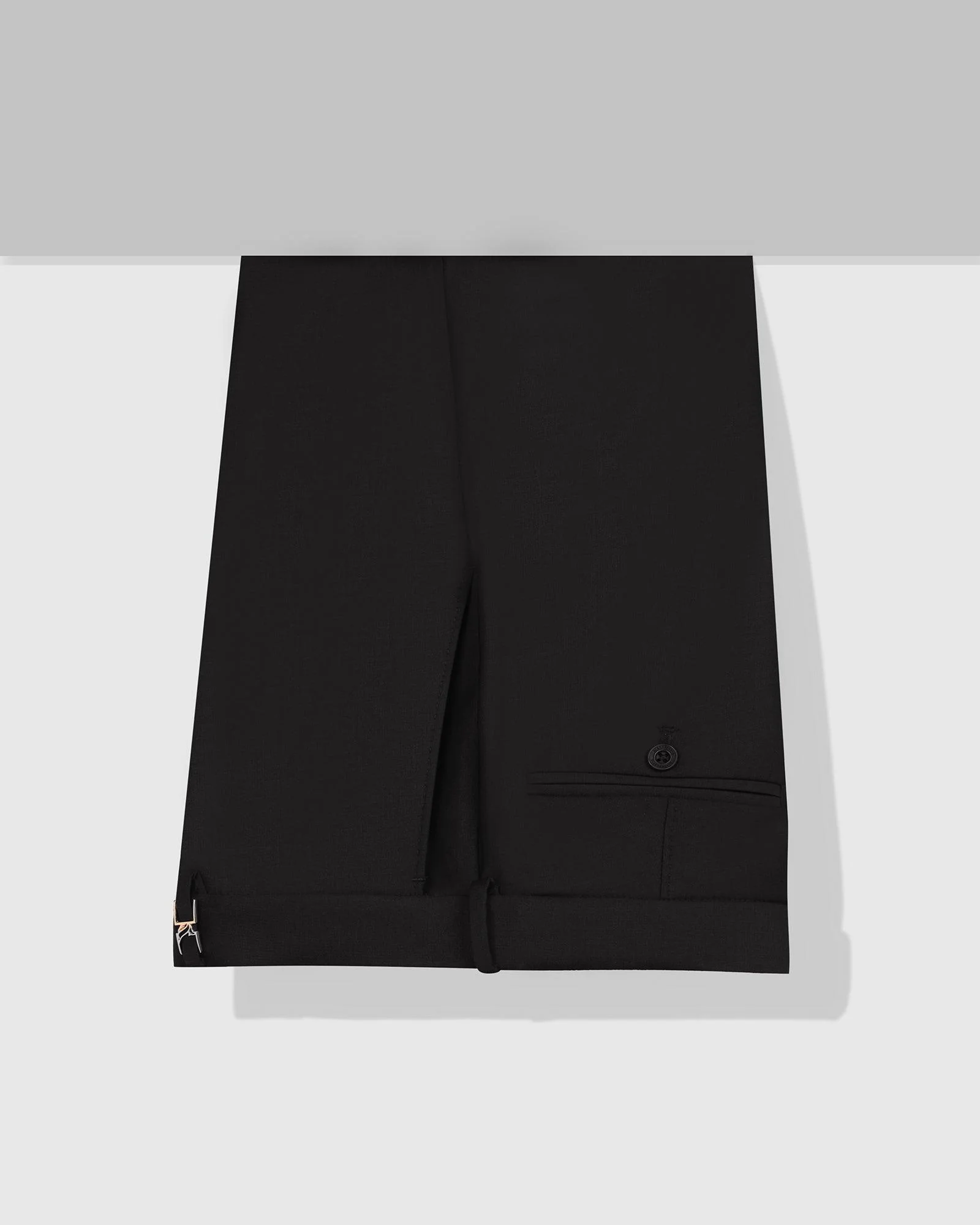Luxe Slim Comfort B-95 Formal Black Solid Trouser - Lamborghini - Image 5
