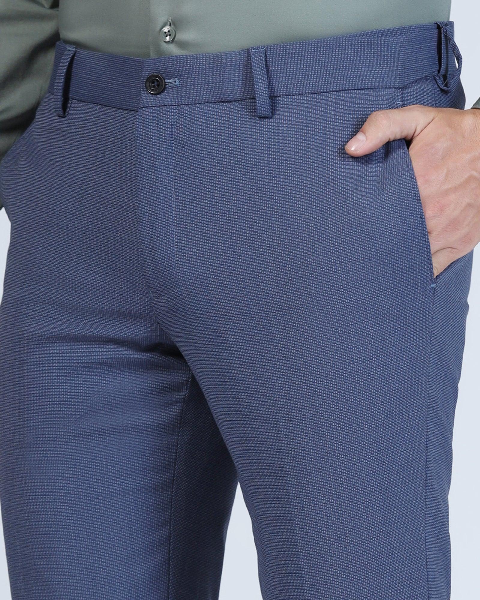 Luxe Slim Comfort B-95 Formal Blue Stripe Trouser - Lexus - Image 4