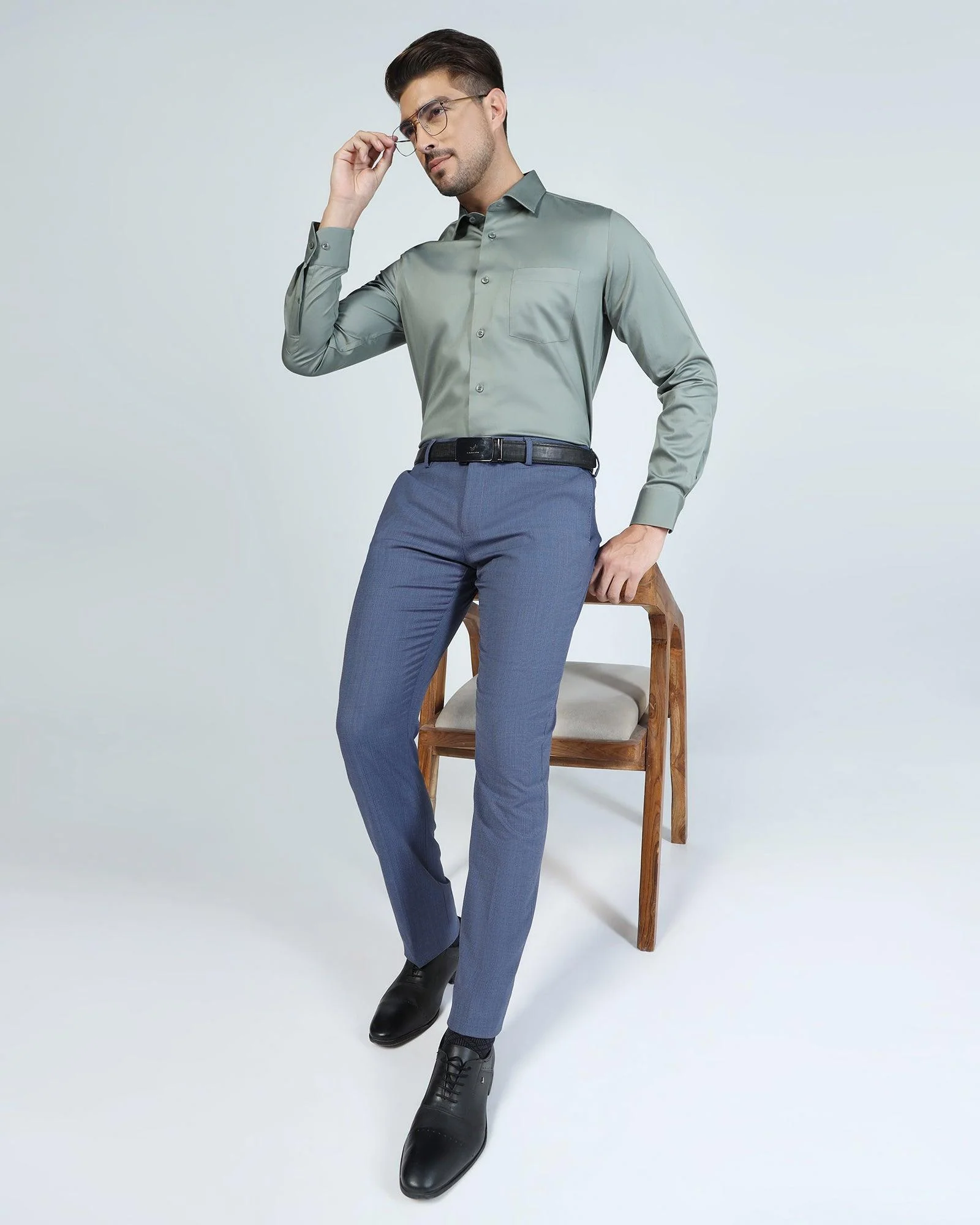 Luxe Slim Comfort B-95 Formal Blue Stripe Trouser - Lexus - Image 7