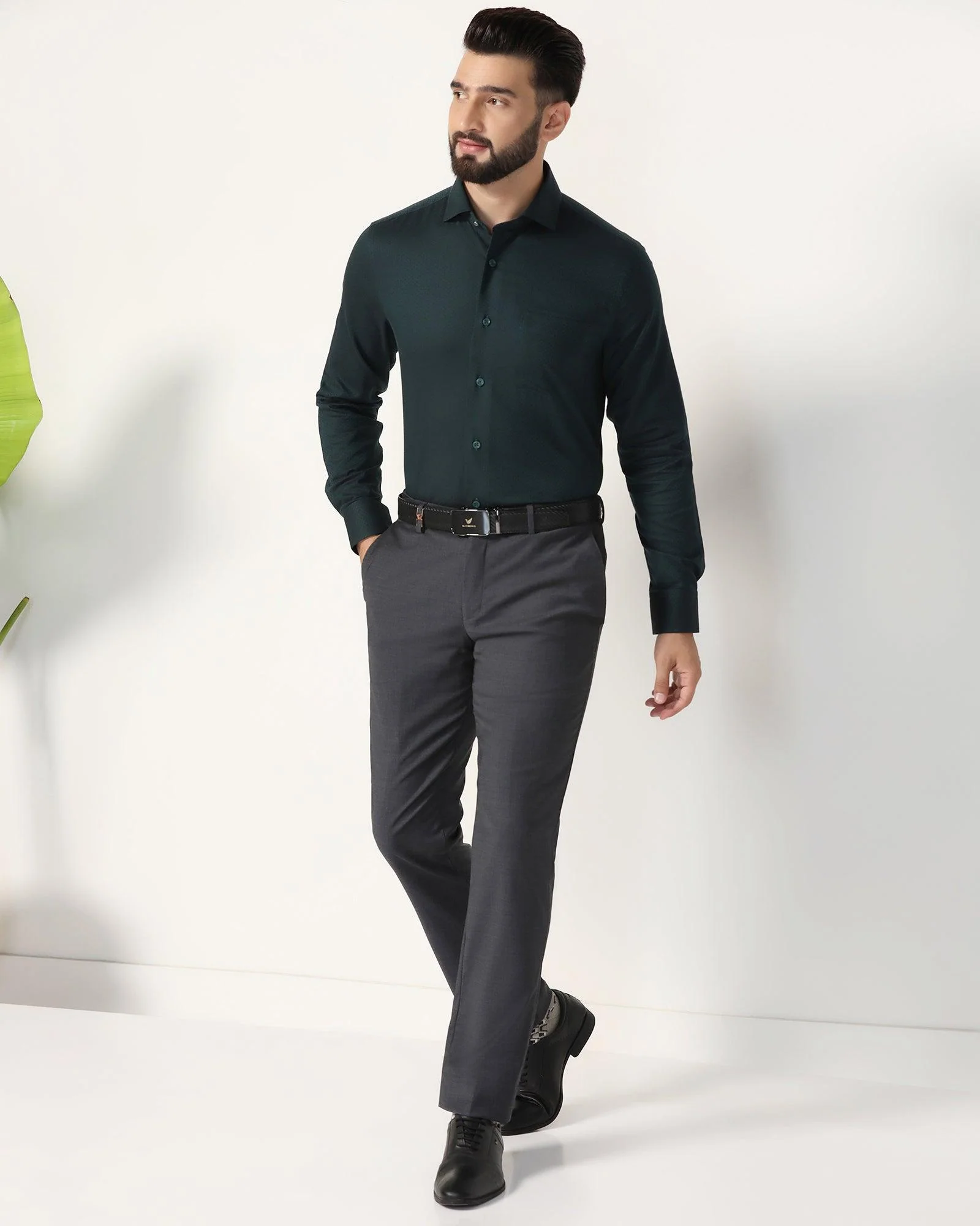 Luxe Slim Comfort B-95 Formal Charcoal Solid Trouser - Lamborghini - Image 7