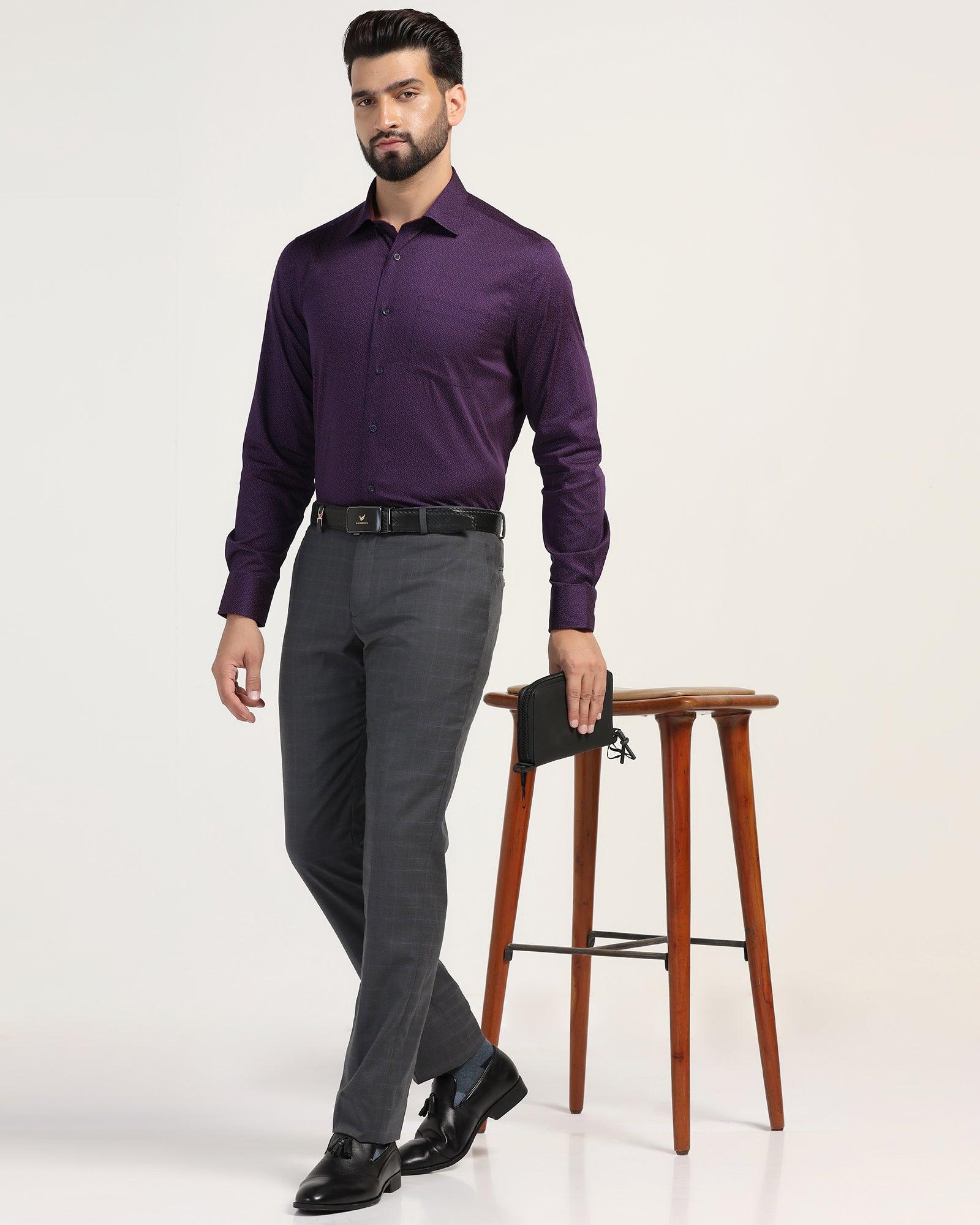 Luxe Slim Comfort B-95 Formal Grey Check Trouser - Spectre - Image 7