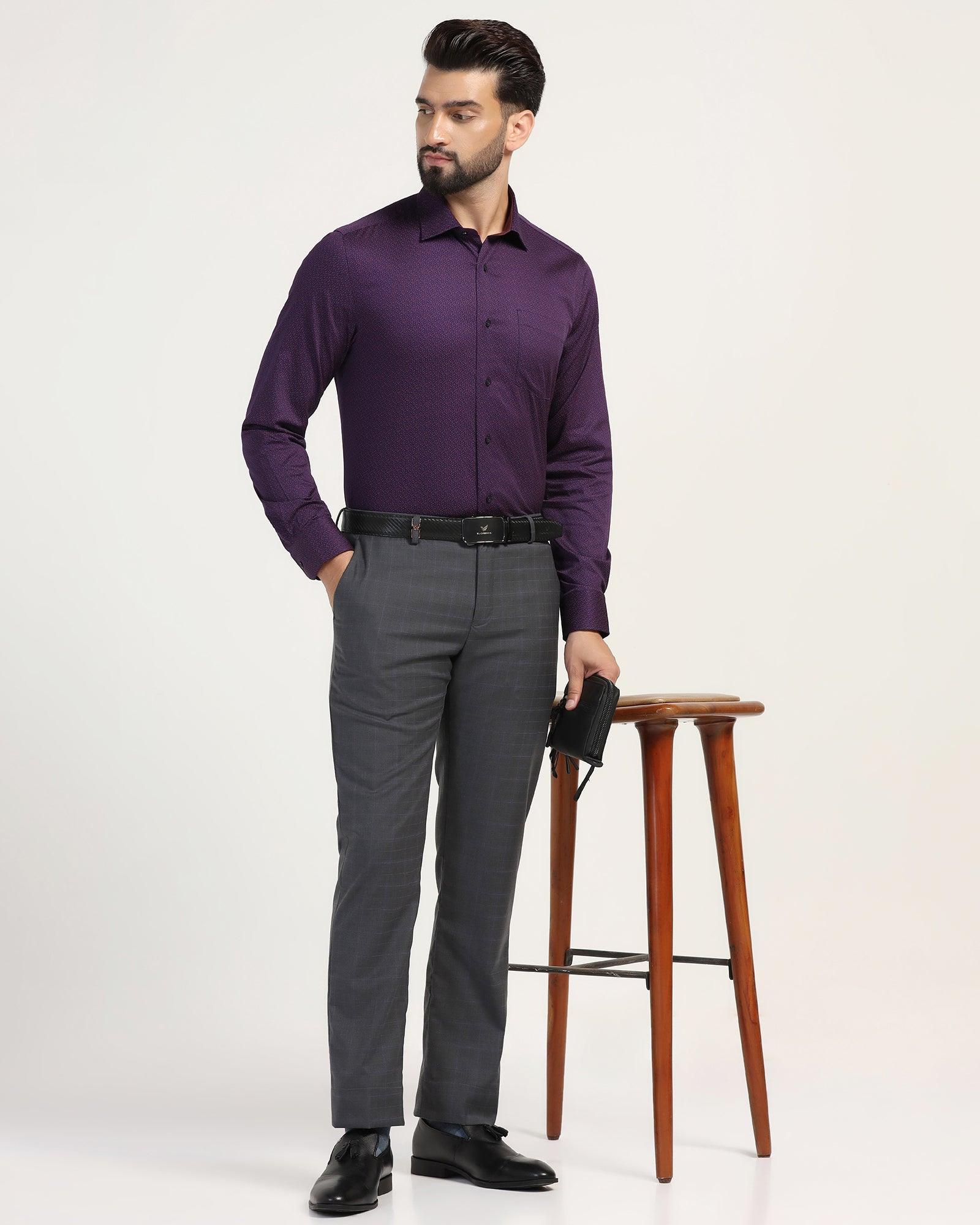 Luxe Slim Comfort B-95 Formal Grey Check Trouser - Spectre - Image 8