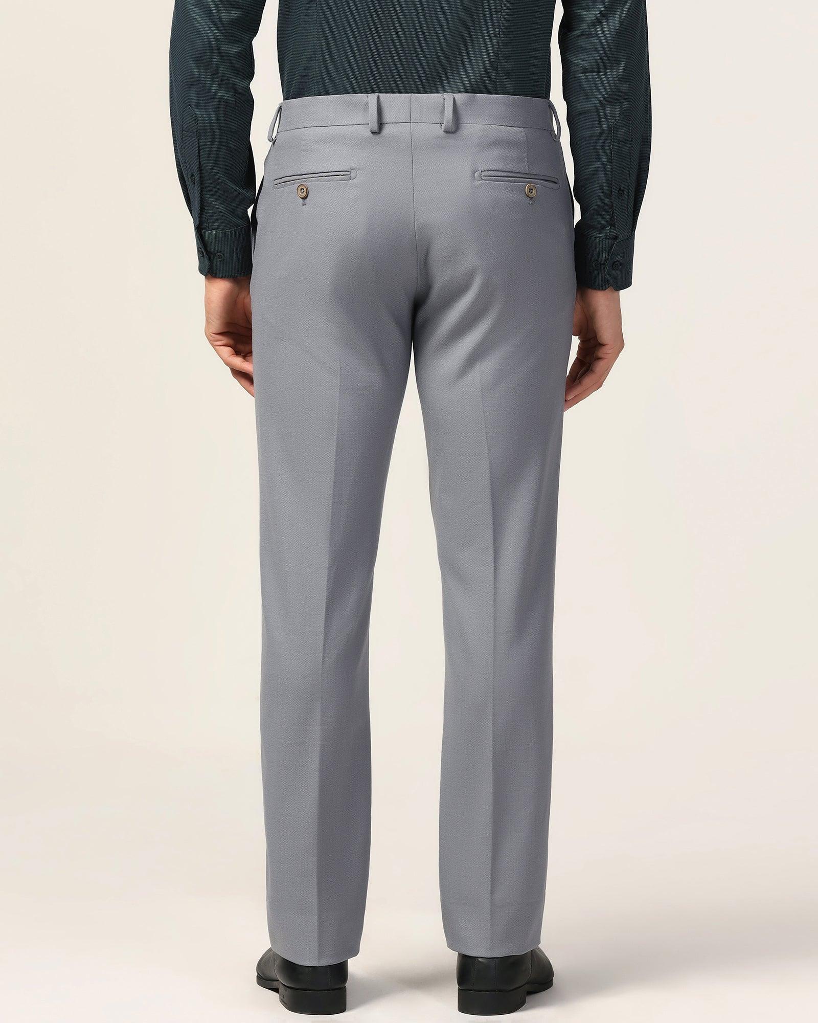 Luxe Slim Comfort B-95 Formal Grey Textured Trouser - Bugati - Image 2