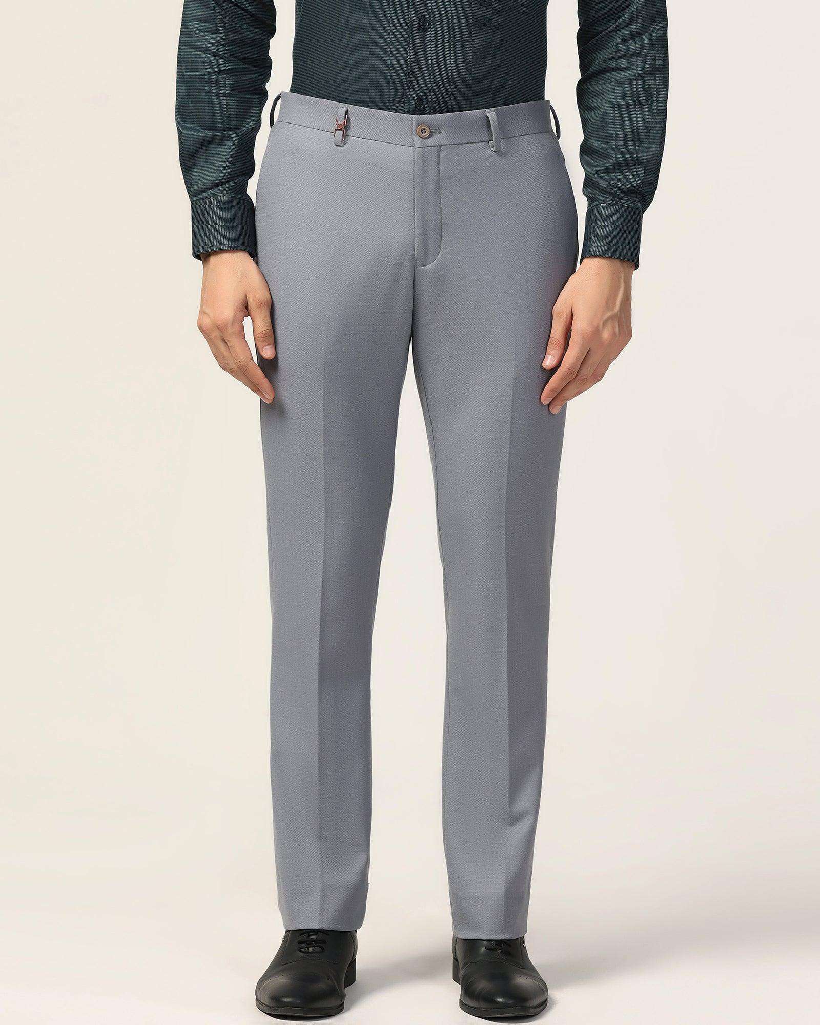 Luxe Slim Comfort B-95 Formal Grey Textured Trouser - Bugati - Image 3