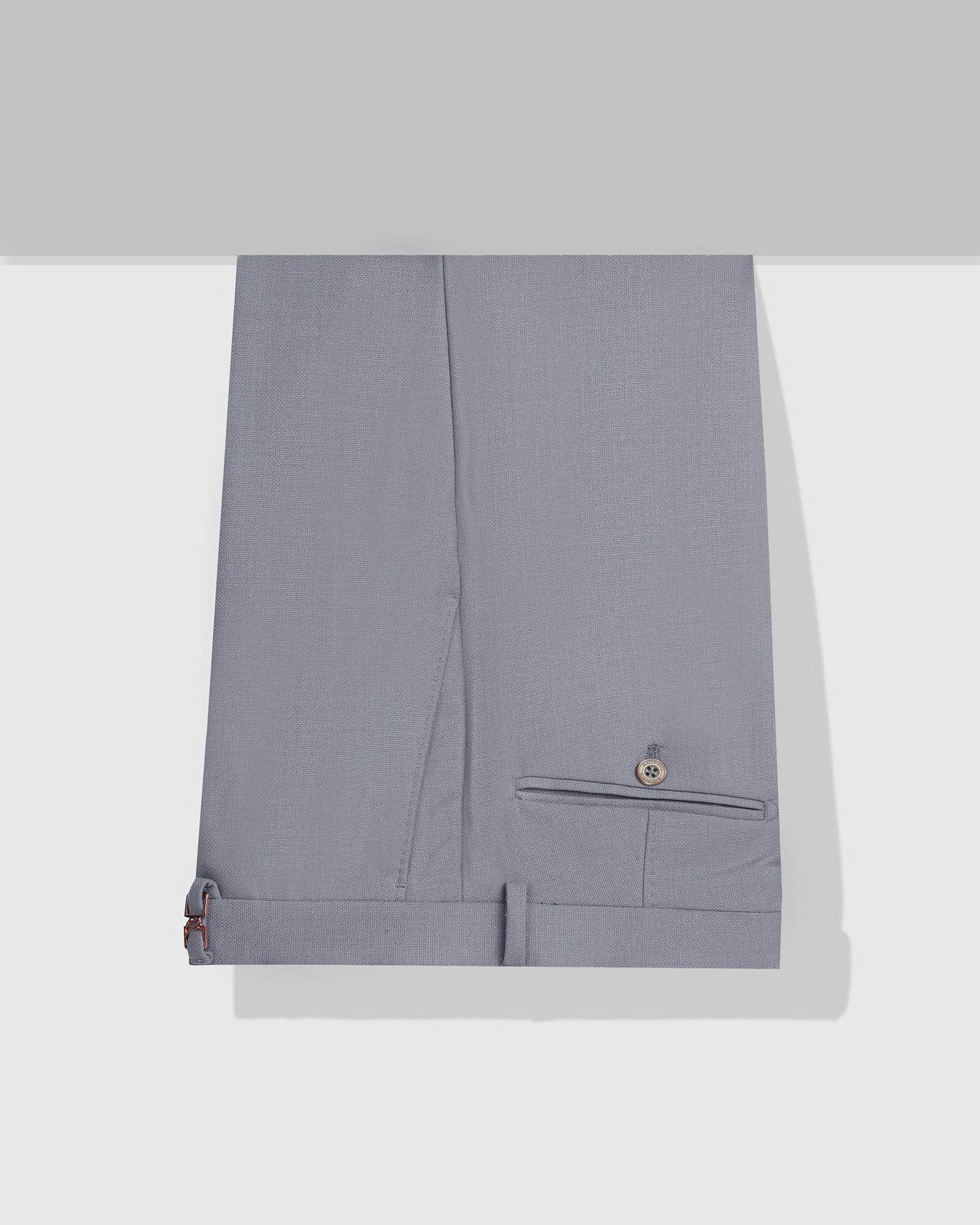 Luxe Slim Comfort B-95 Formal Grey Textured Trouser - Bugati - Image 5
