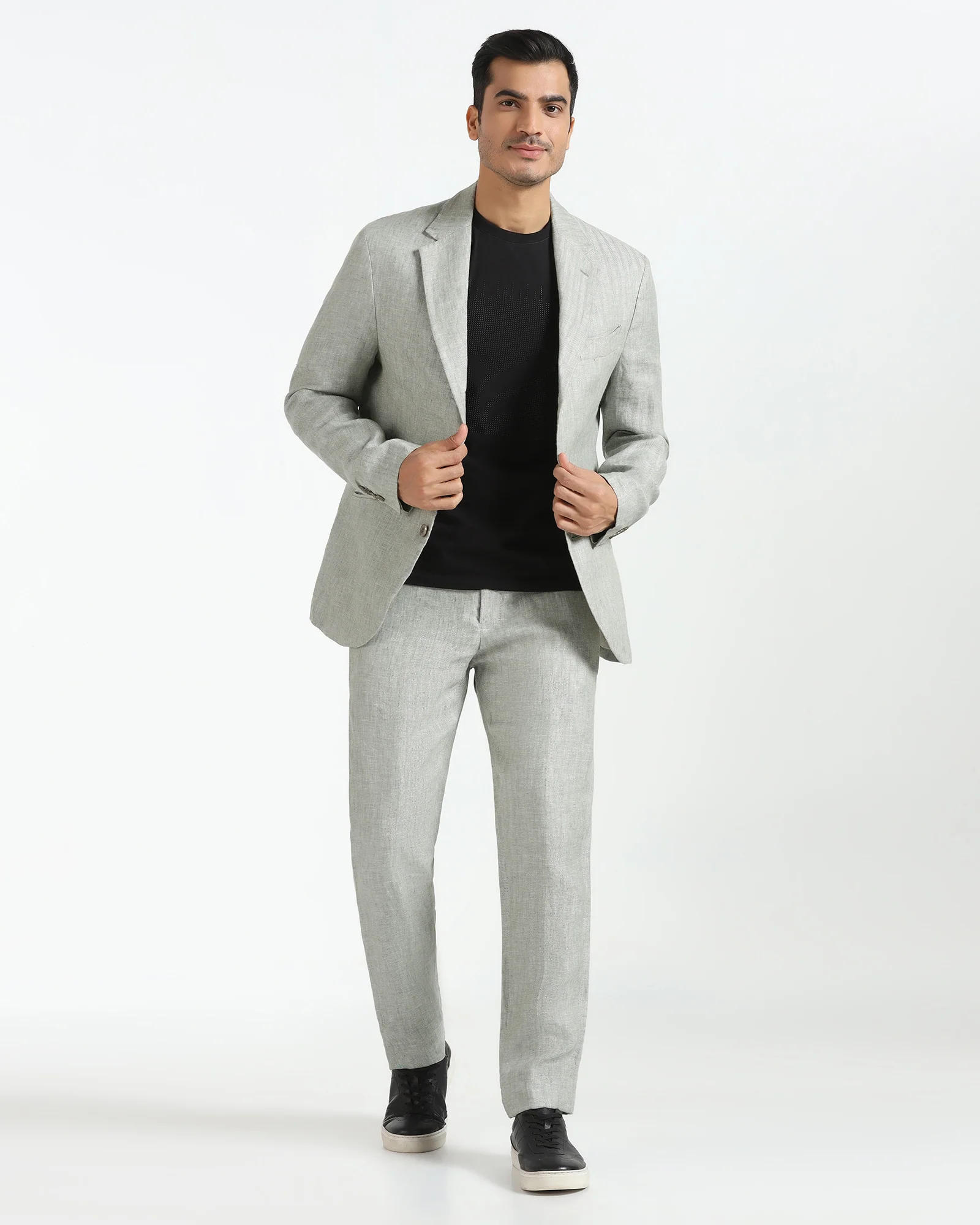 Luxe Three Piece Light Olive Textured Formal Suit - Persia - Image 7