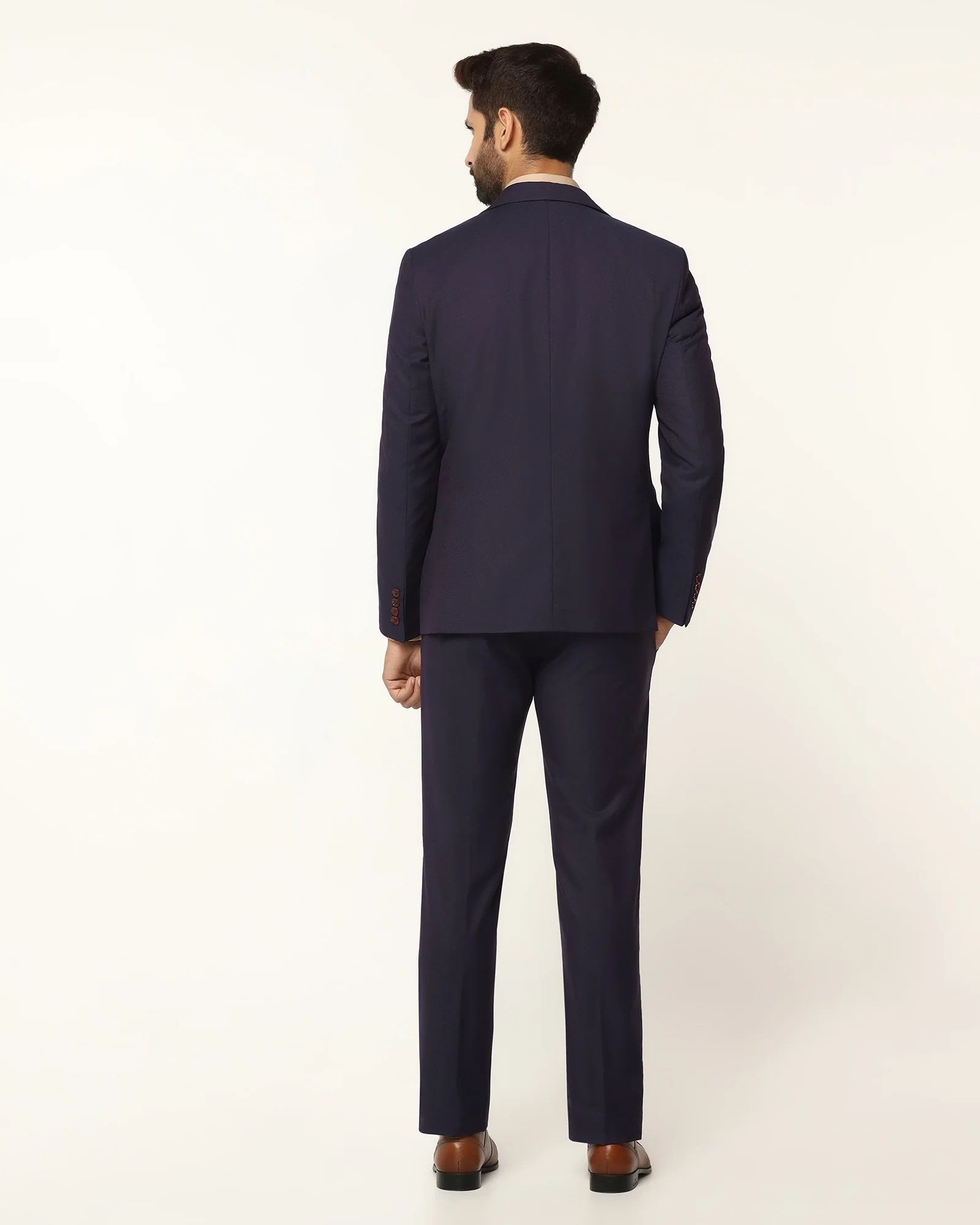 Luxe Three Piece Purple Textured Formal Suit - Garcia - Image 2