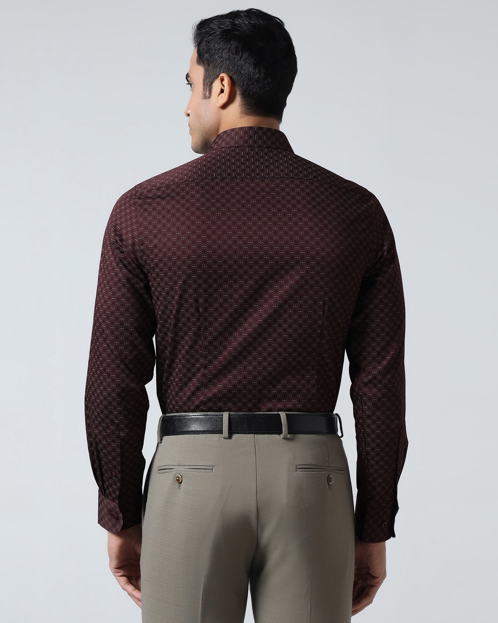 Maroon Printed Shirt - Cloud - Image 2