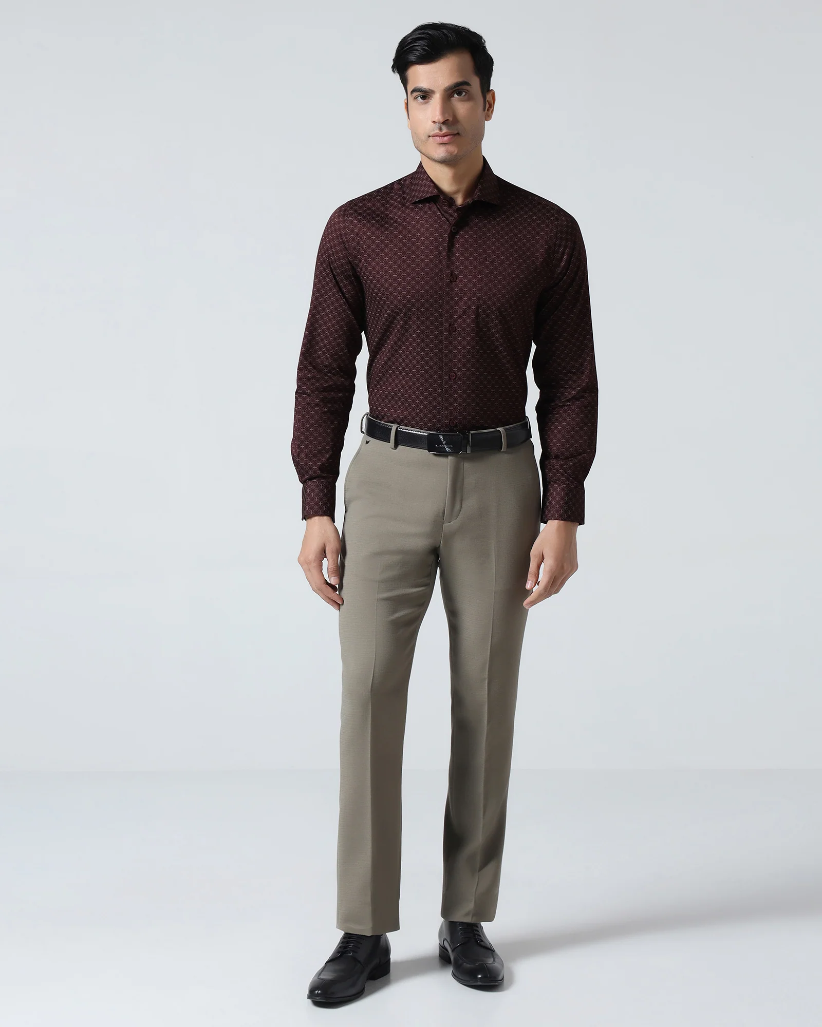Maroon Printed Shirt - Cloud - Image 3