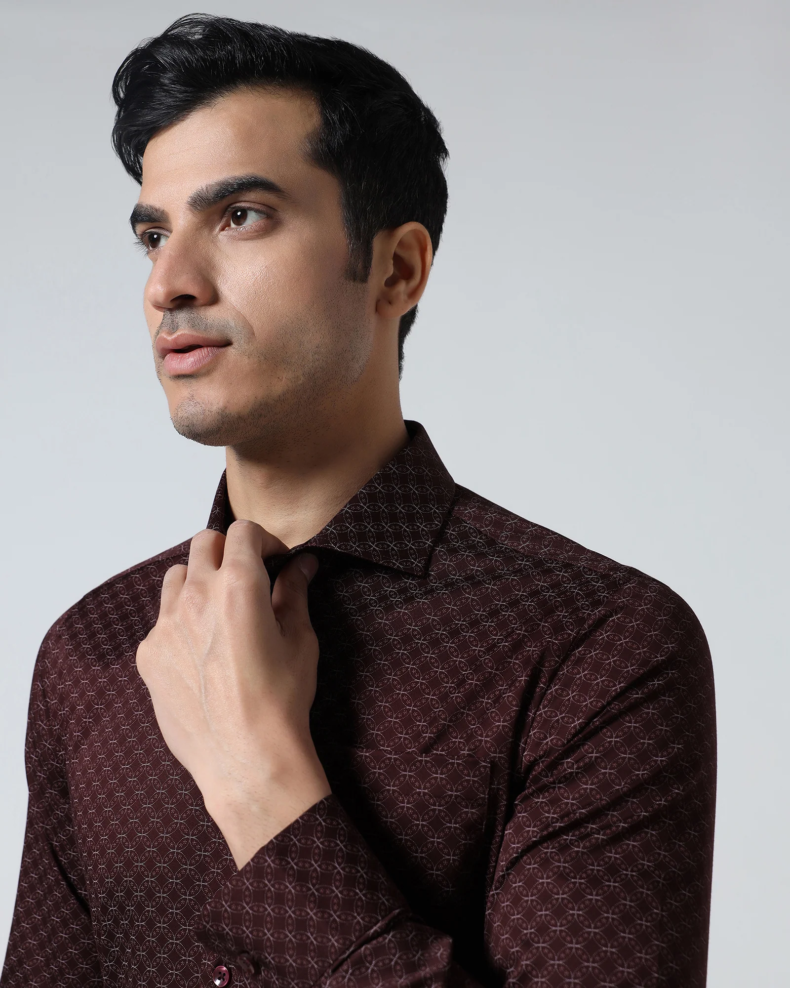 Maroon Printed Shirt - Cloud - Image 4