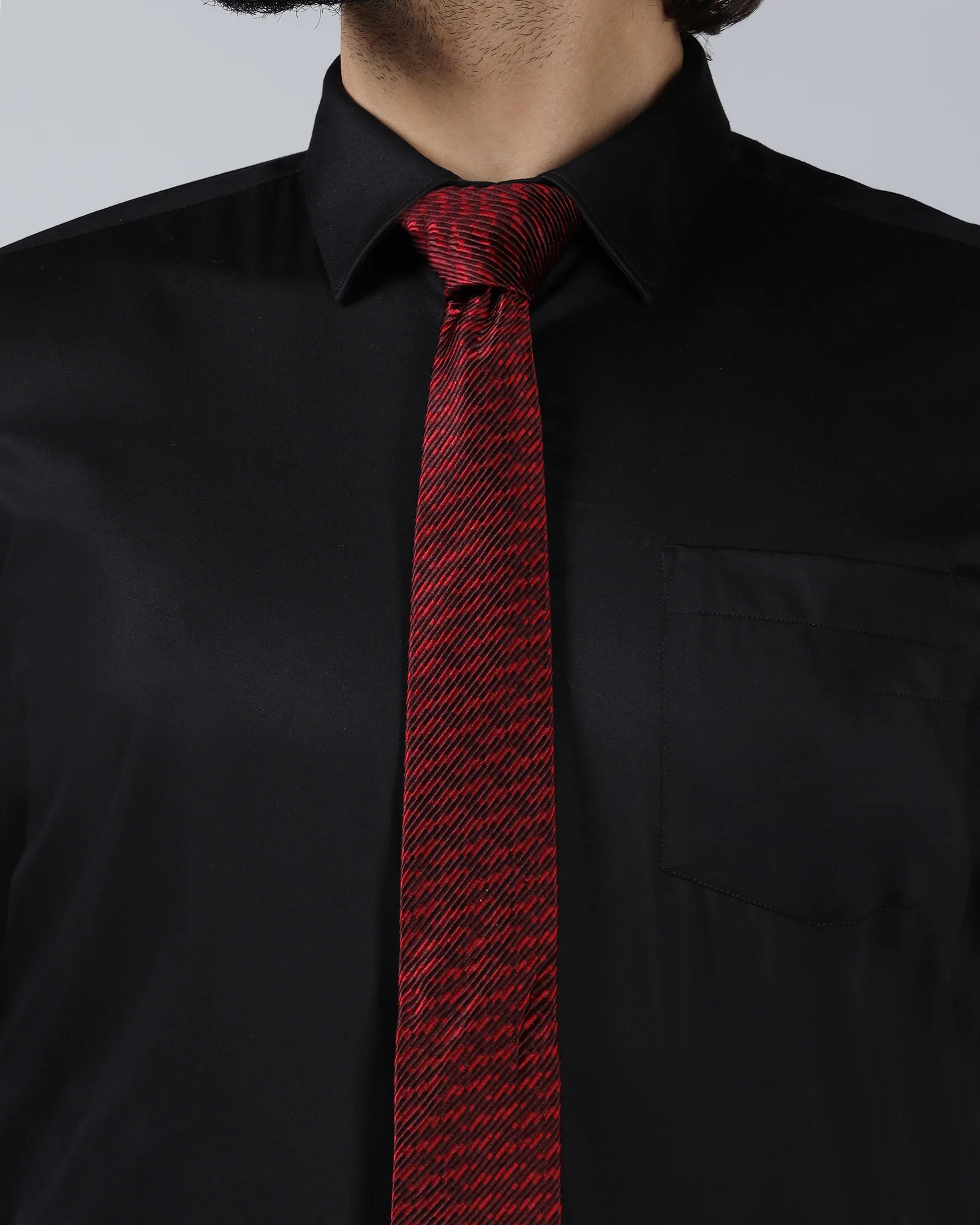 Maroon Silk Jacquard Tie - Welburn - Image 3
