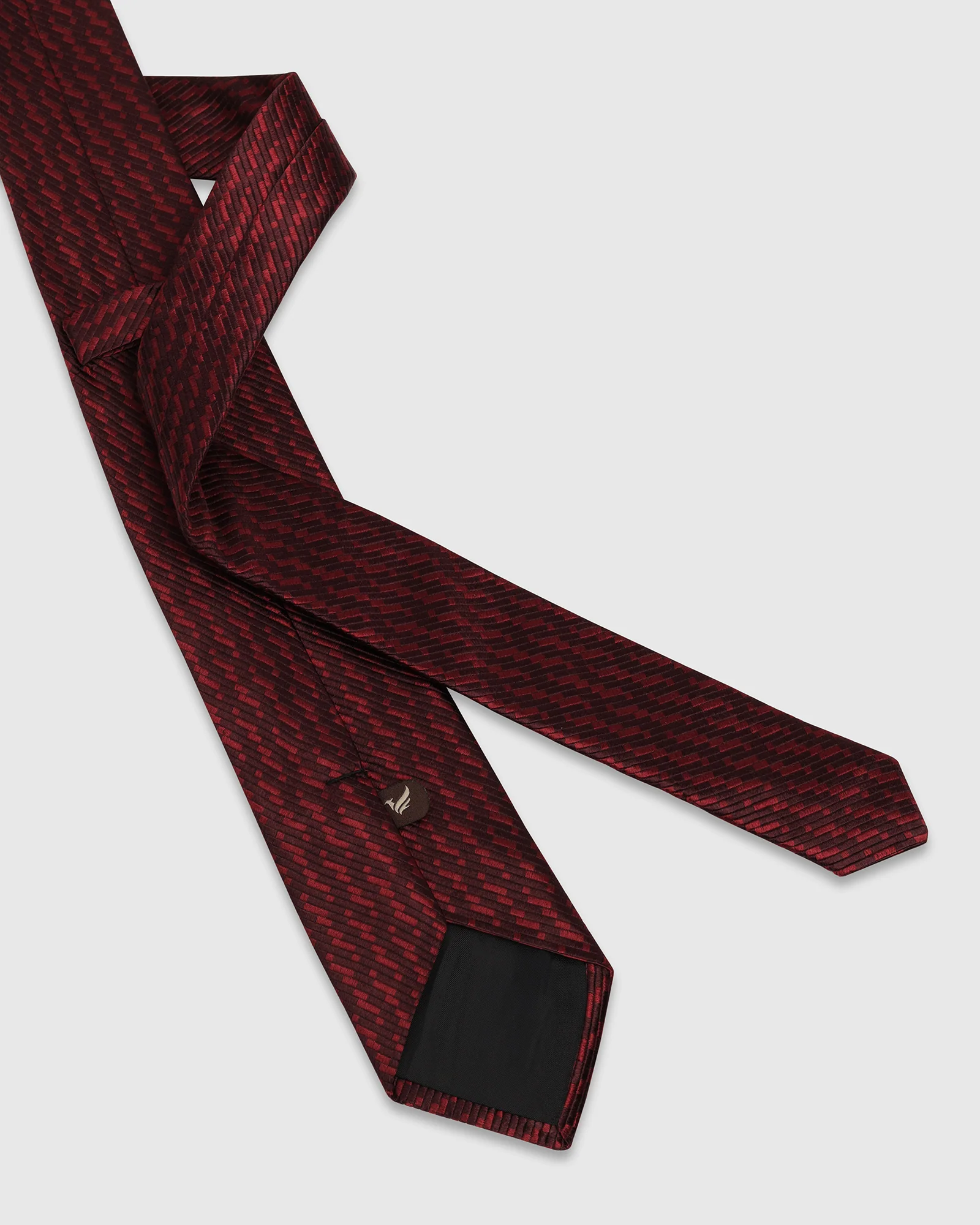 Maroon Silk Jacquard Tie - Welburn - Image 4
