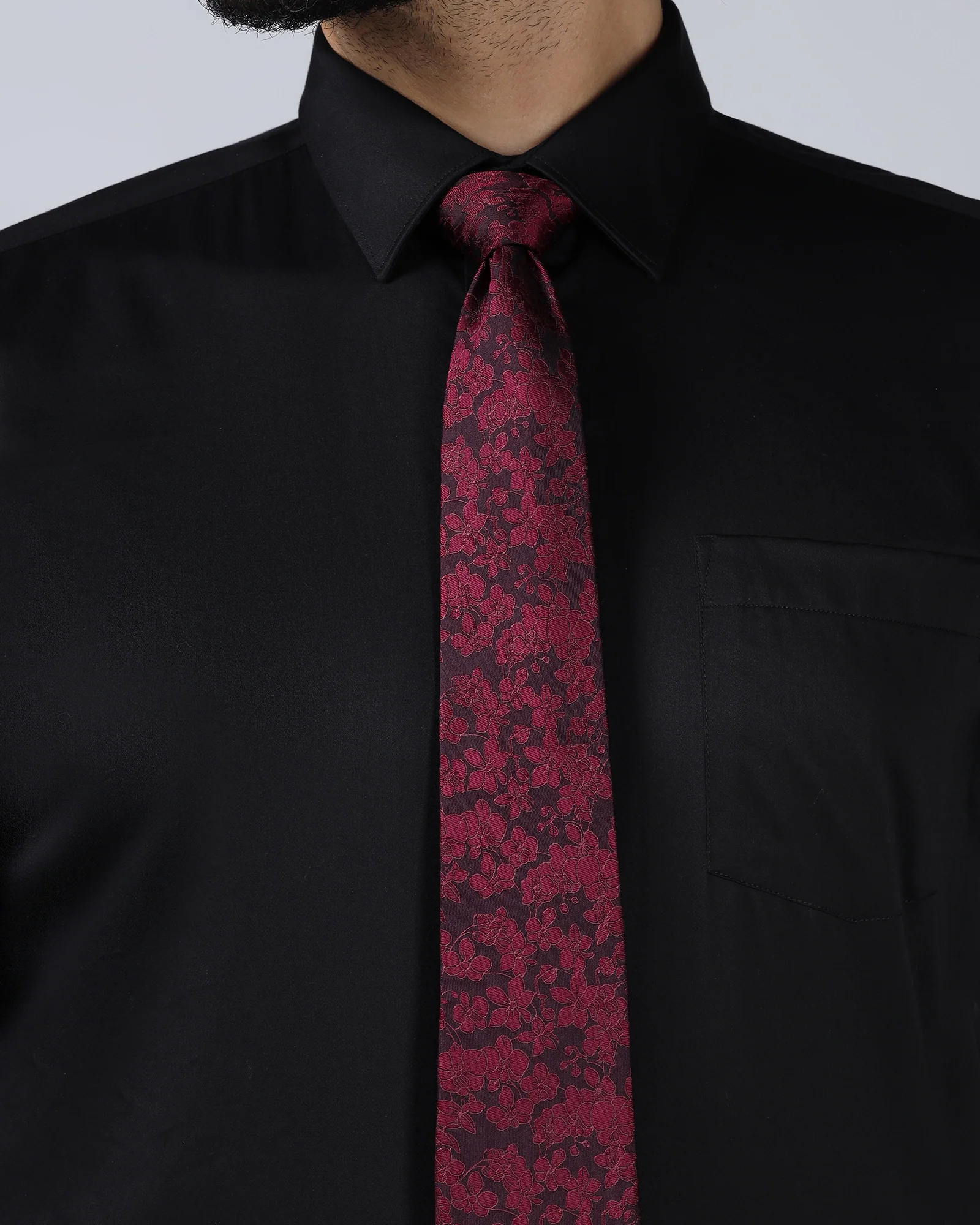 Maroon Silk Jacquard Tie - Whitmore - Image 3