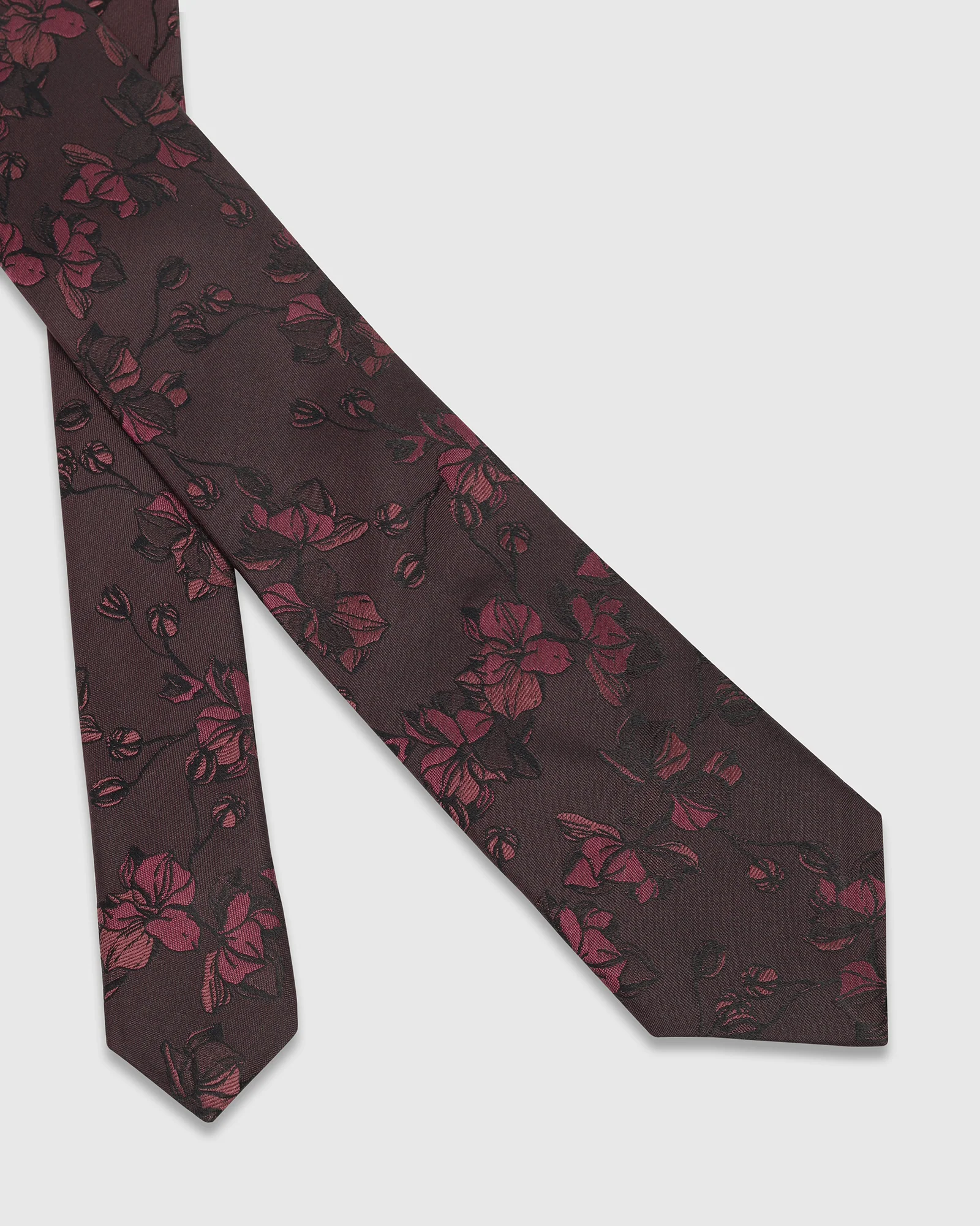 Maroon Silk Jacquard Tie - Willmar - Image 2