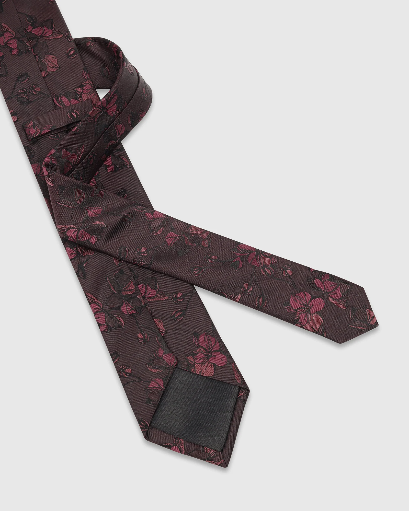 Maroon Silk Jacquard Tie - Willmar - Image 3
