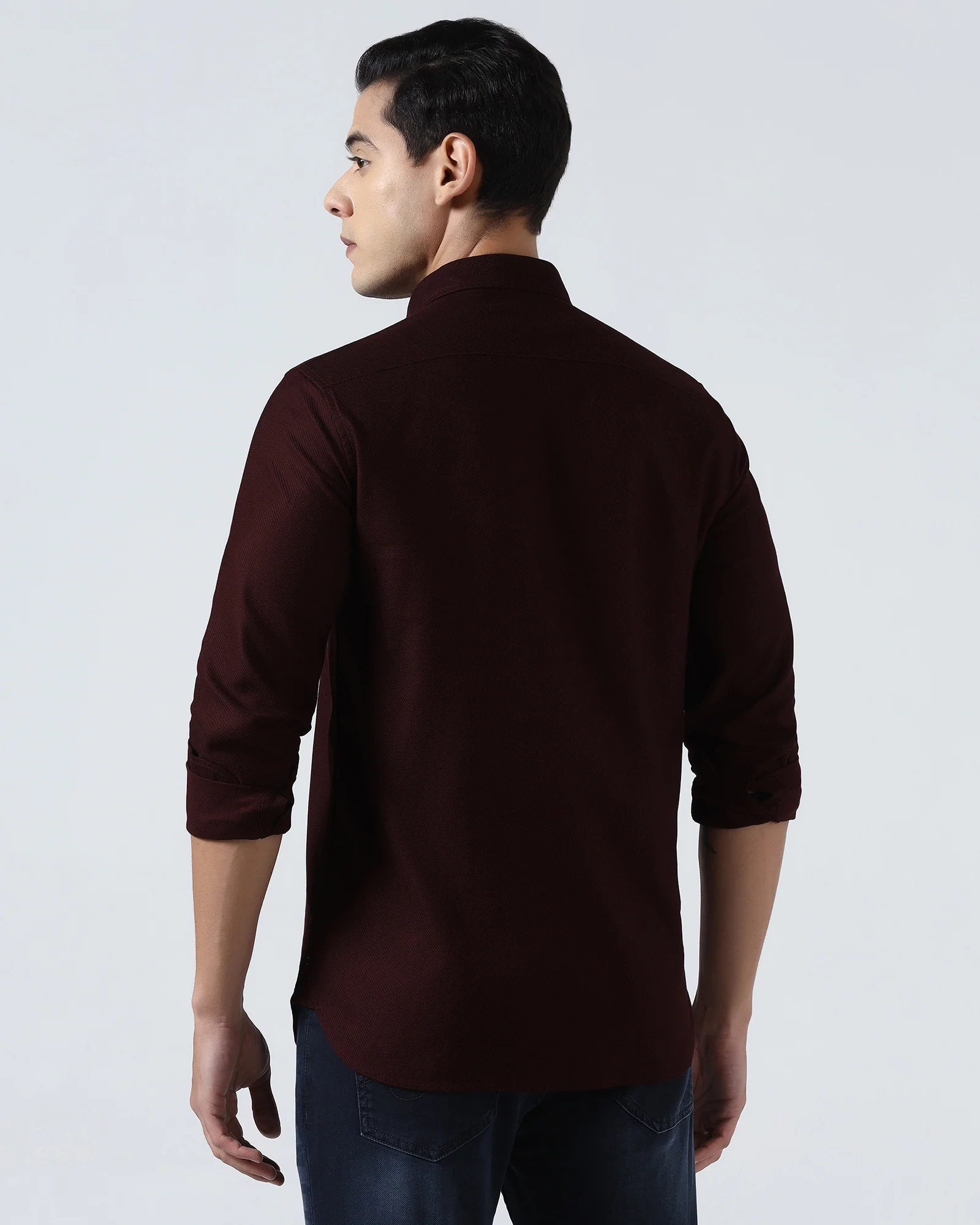 Maroon Textured Shirt - Solter - Image 2