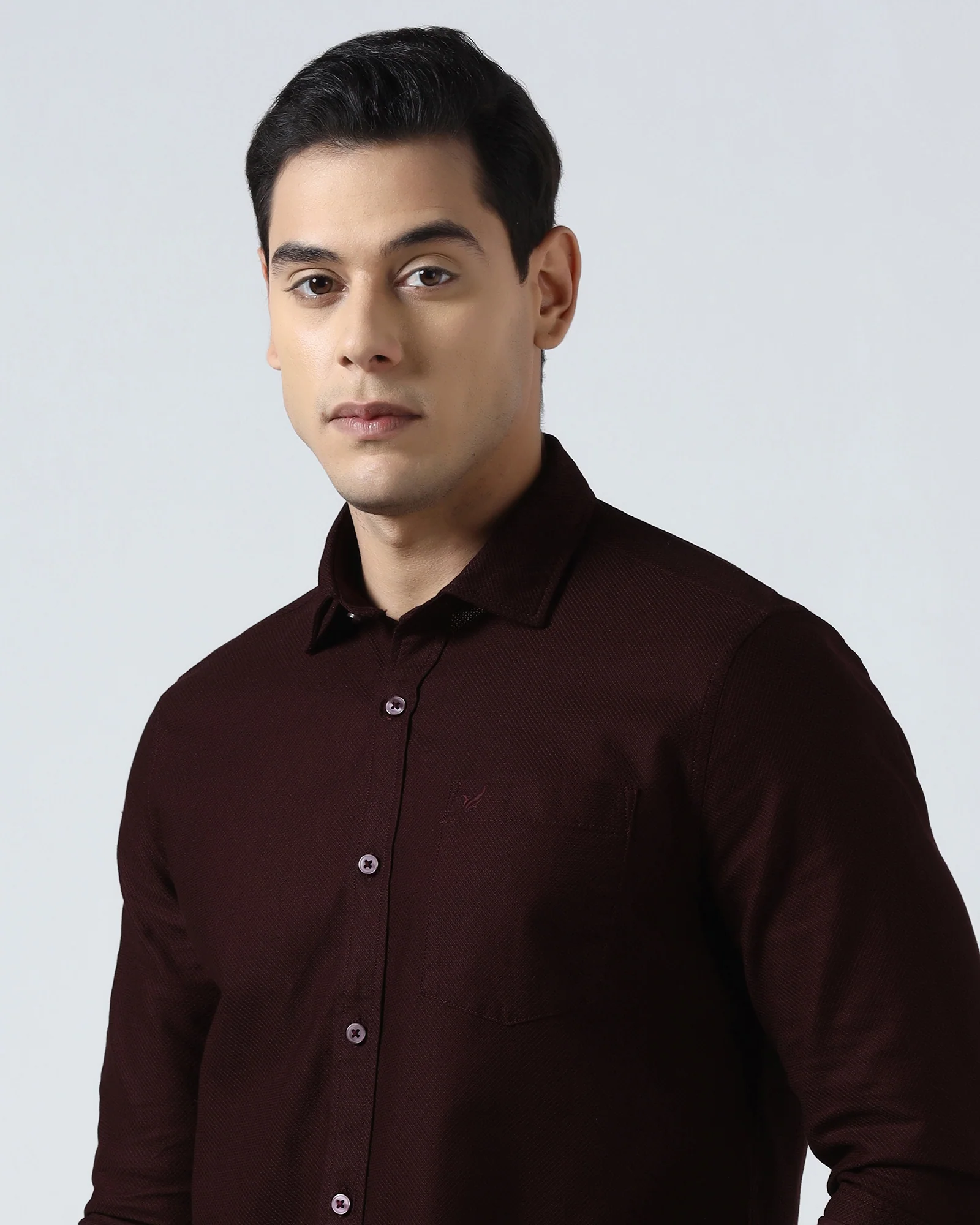 Maroon Textured Shirt - Solter - Image 4
