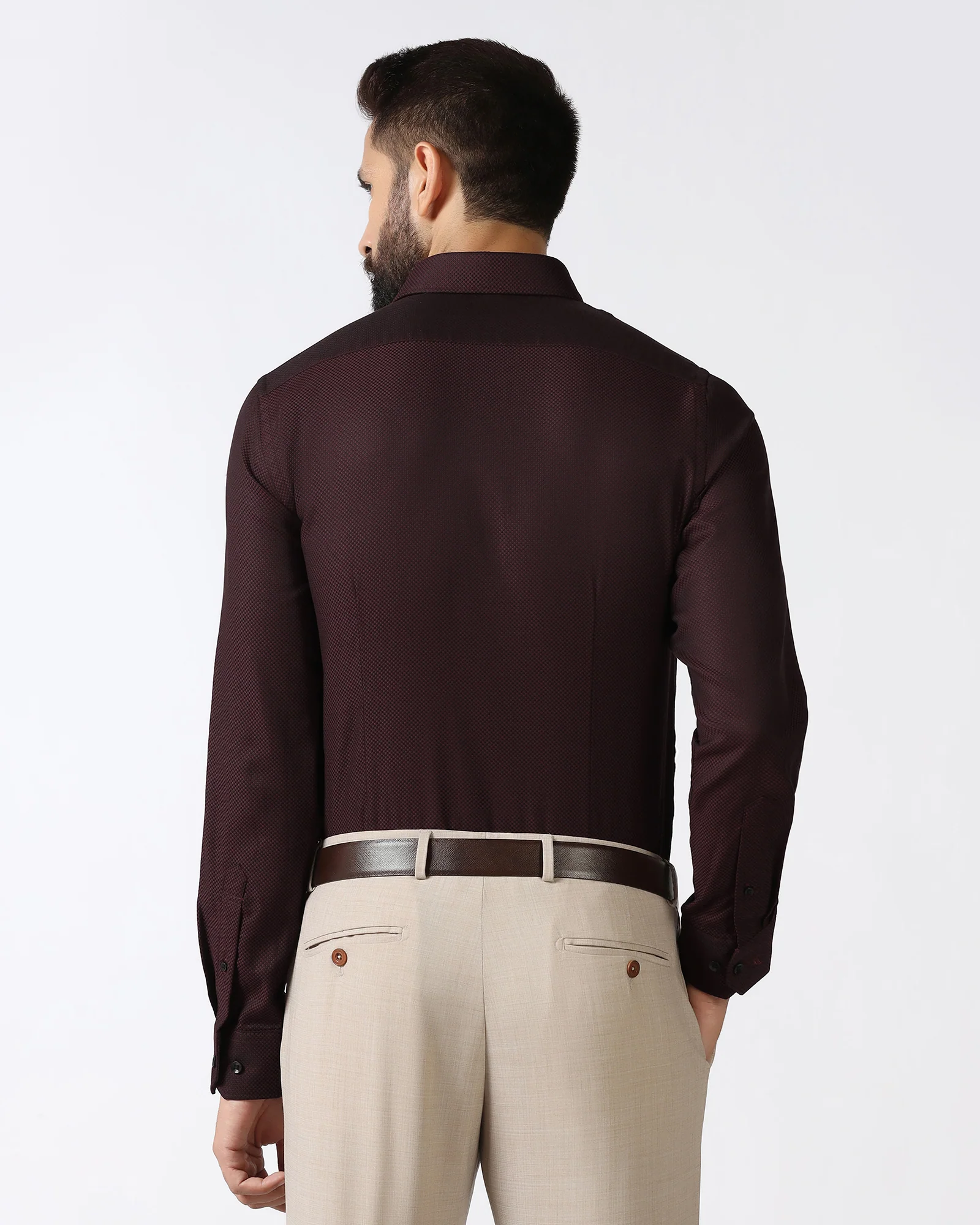 Maroon Textured Shirt - Weapon - Image 2