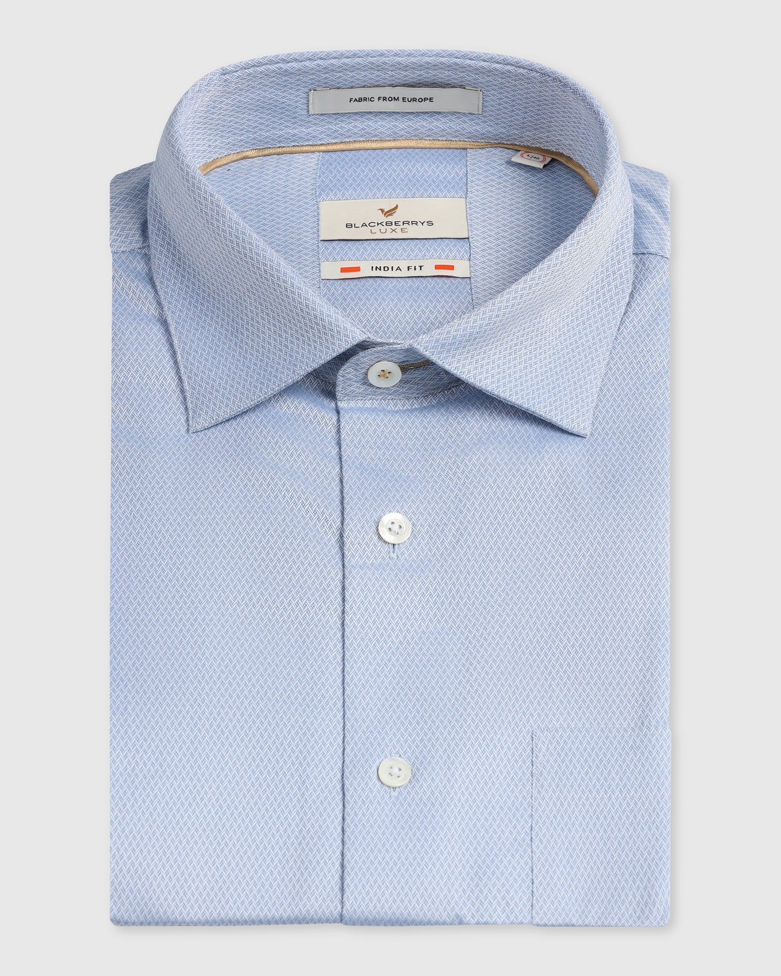 Mid Blue Luxe Textured Shirt - Honor - Image 5