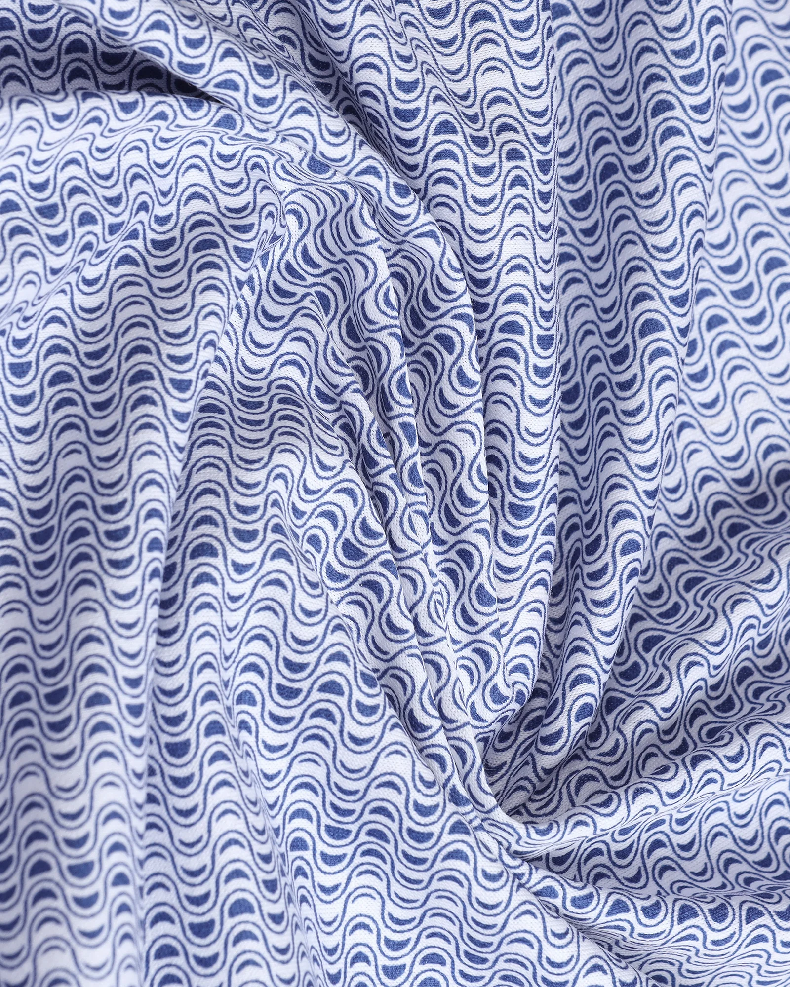 Mid Blue Printed Polo - Zap - Image 6