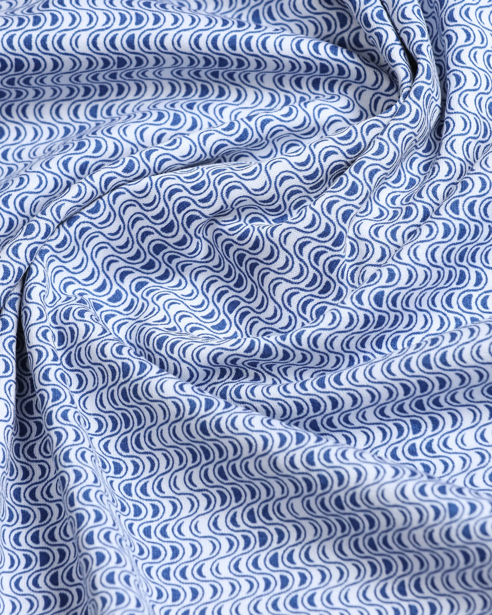 Mid Blue Printed Polo - Zap - Image 6