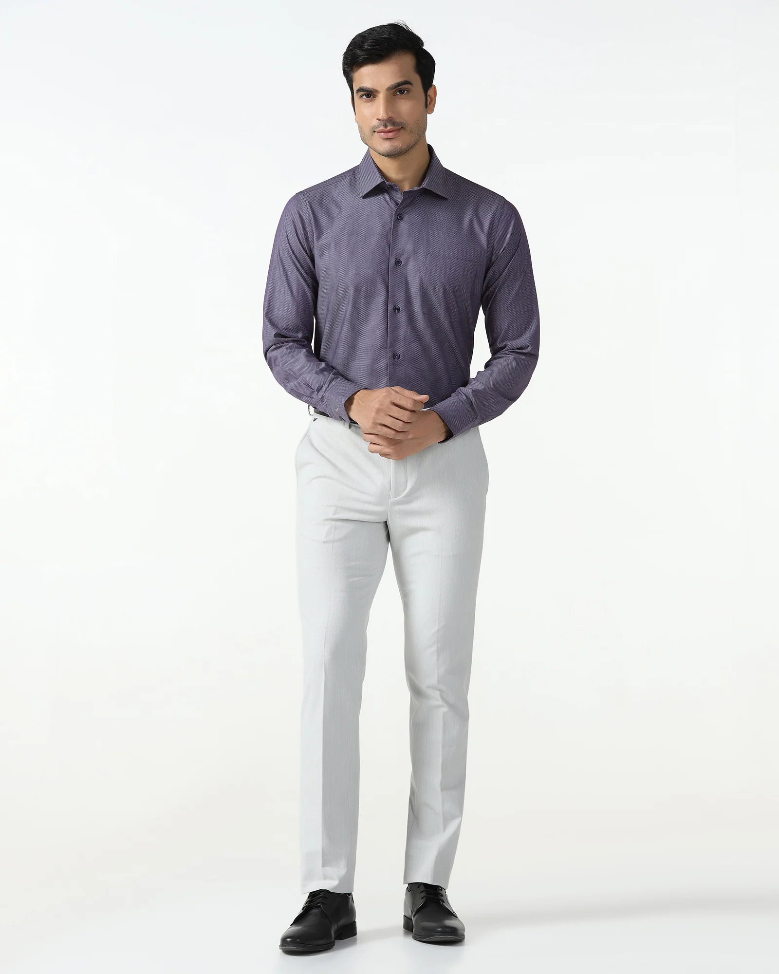 Mid Blue Textured Shirt - Ryan - Image 3