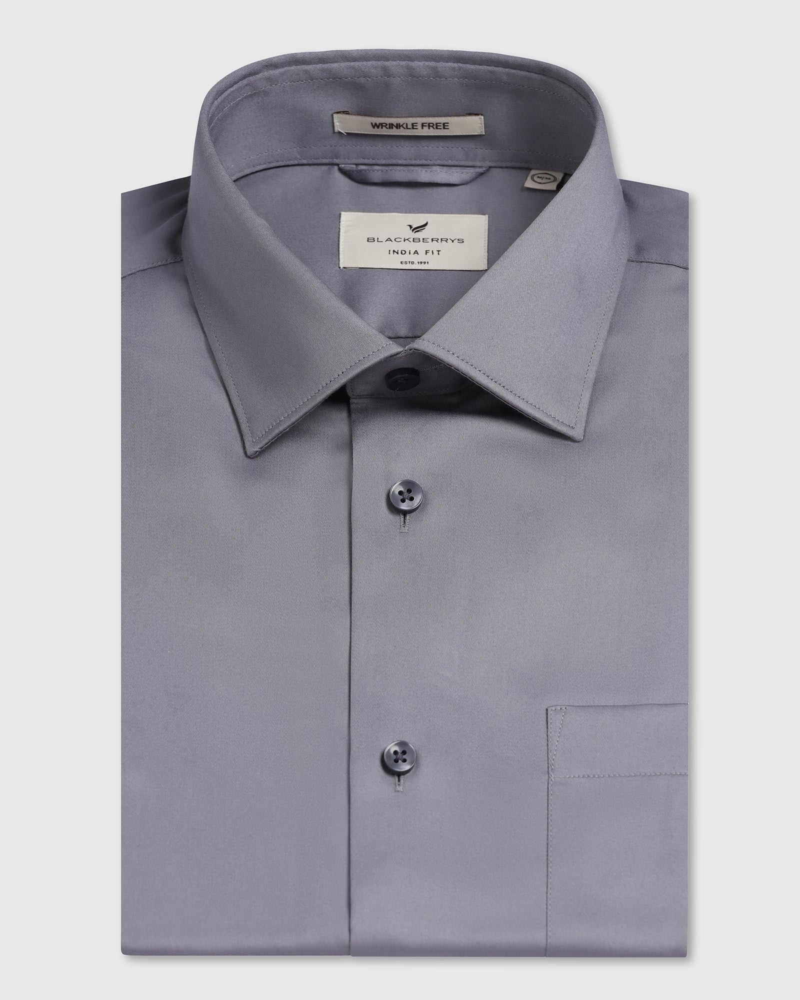 Mid Grey Non Iron Solid Shirt - Sylvia - Image 5