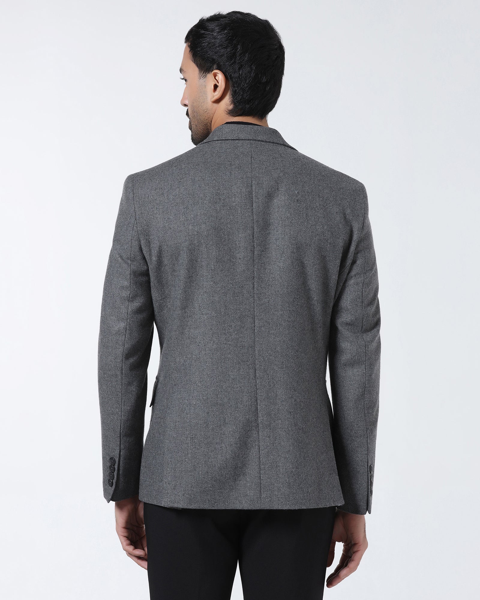 Mid Grey Solid Blazer - Bacardi - Image 2