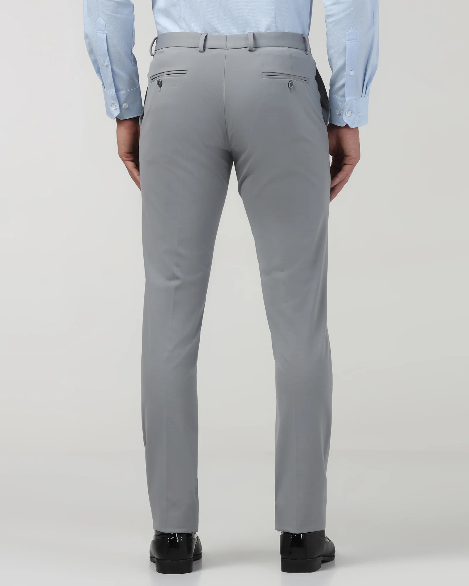Mid Grey Solid Trouser - Oak - Image 2