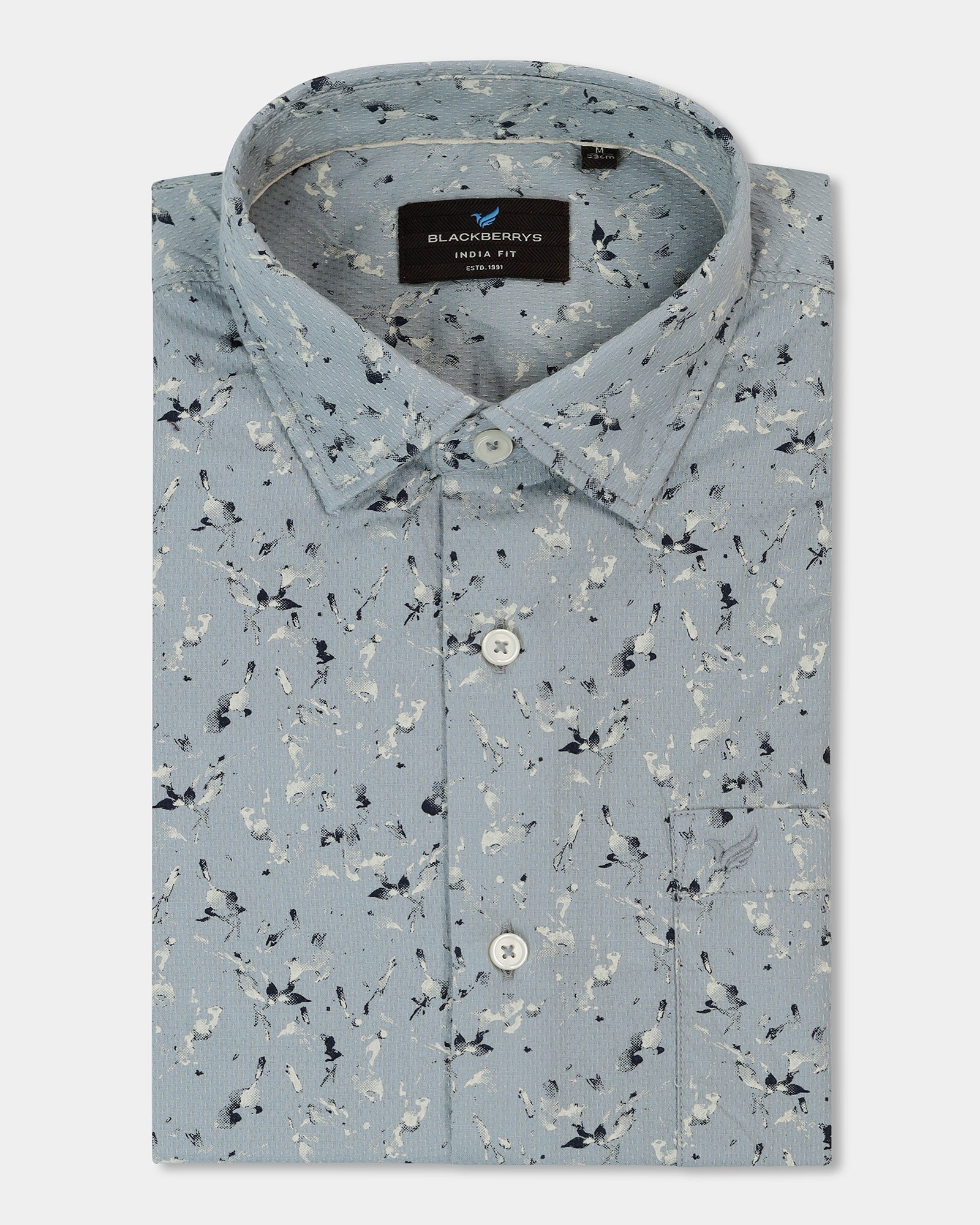 Midnight Blue Printed Shirt - Kiva - Image 5