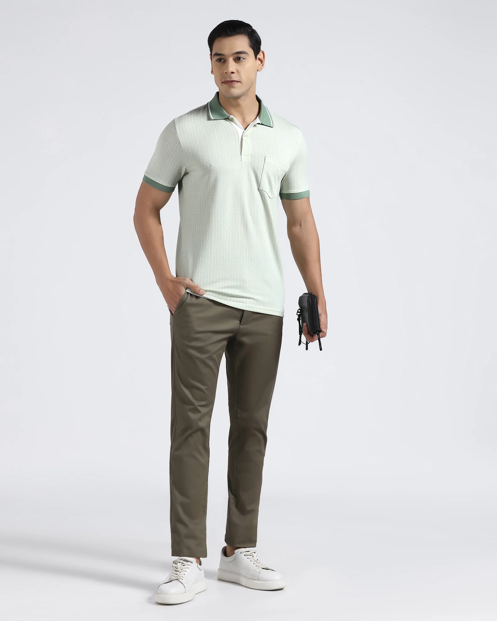 Mint Green Printed Polo - Mini - Image 7
