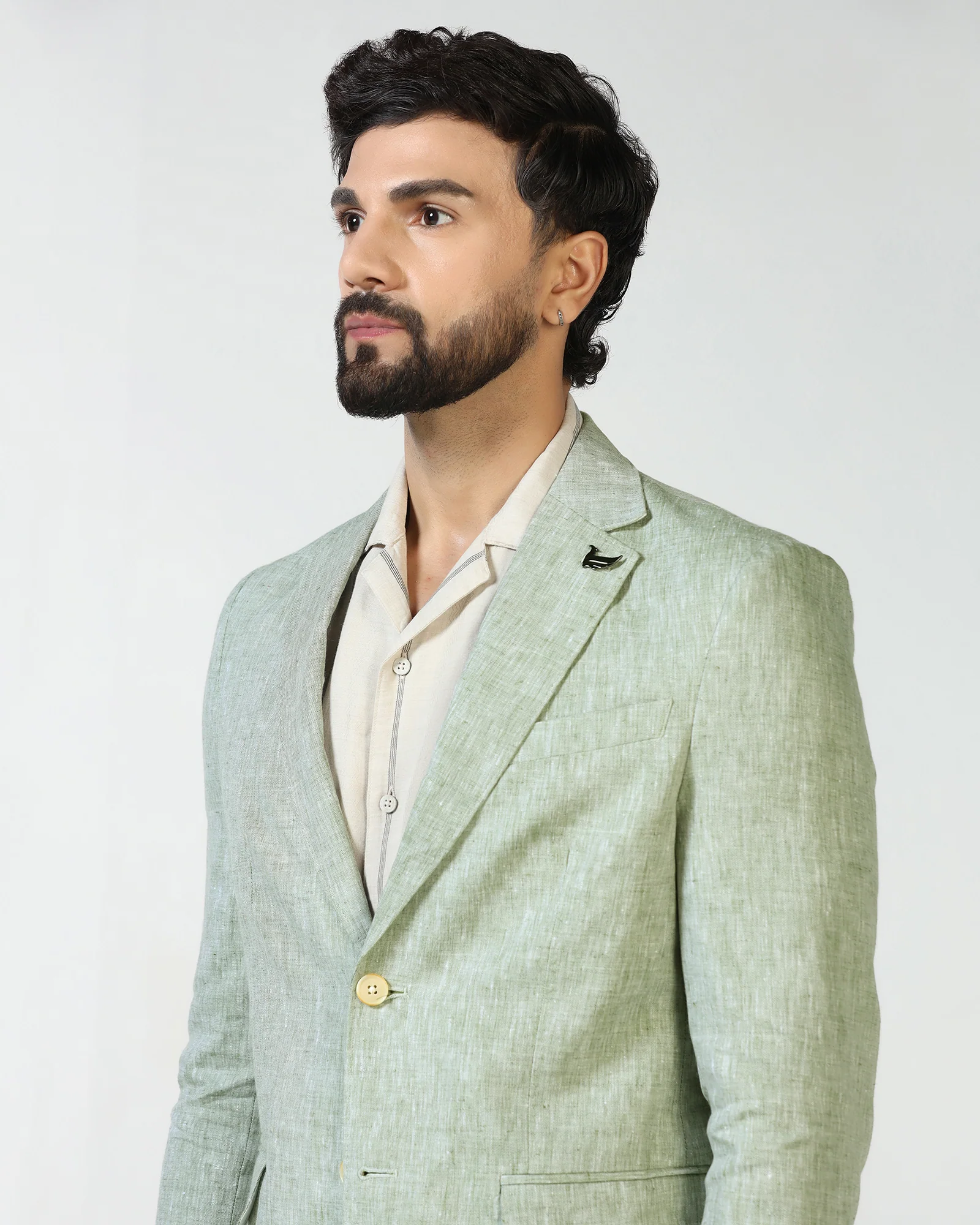 Mint Solid Blazer - Fiero - Image 4