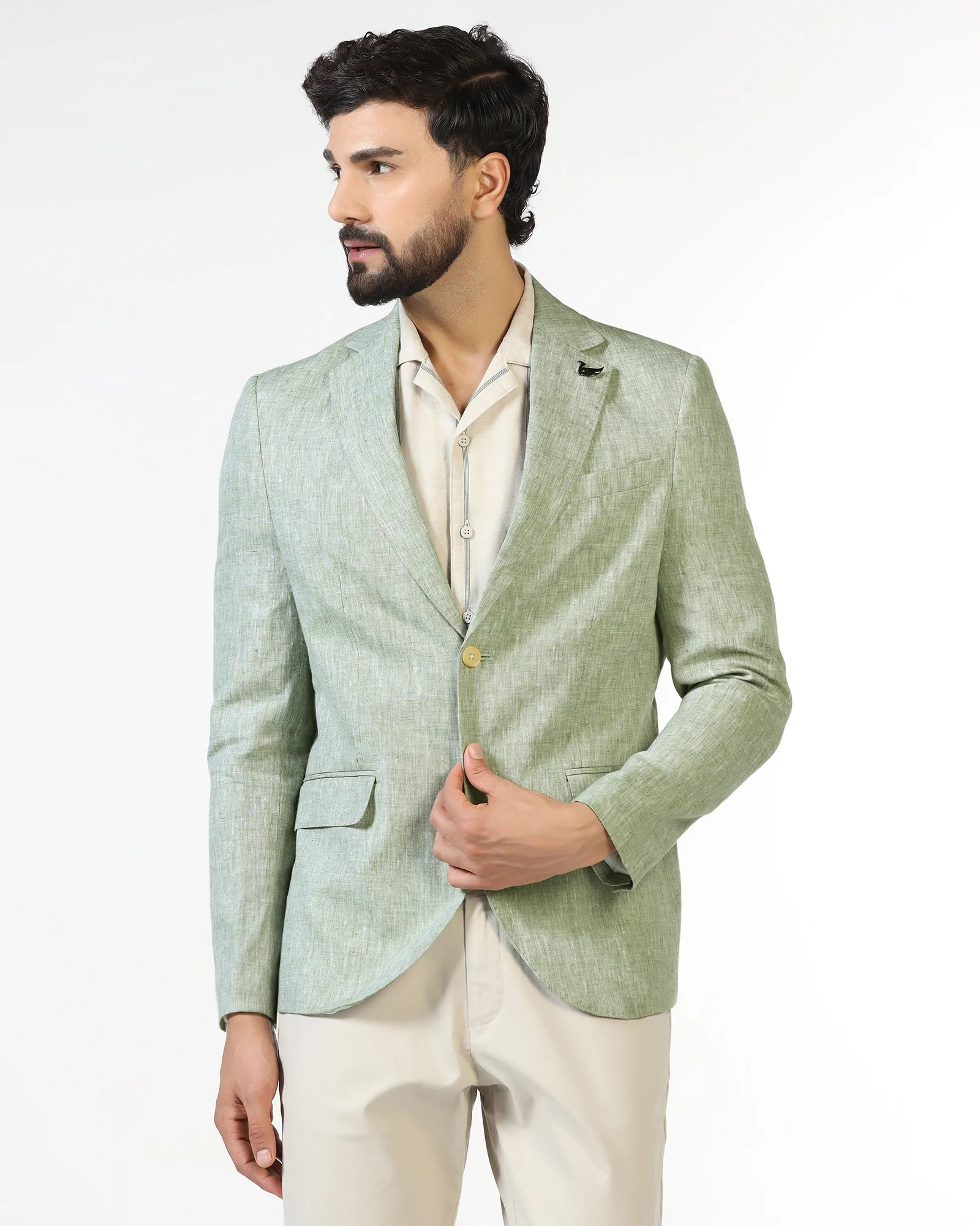 Mint Solid Blazer - Fiero - Image 7