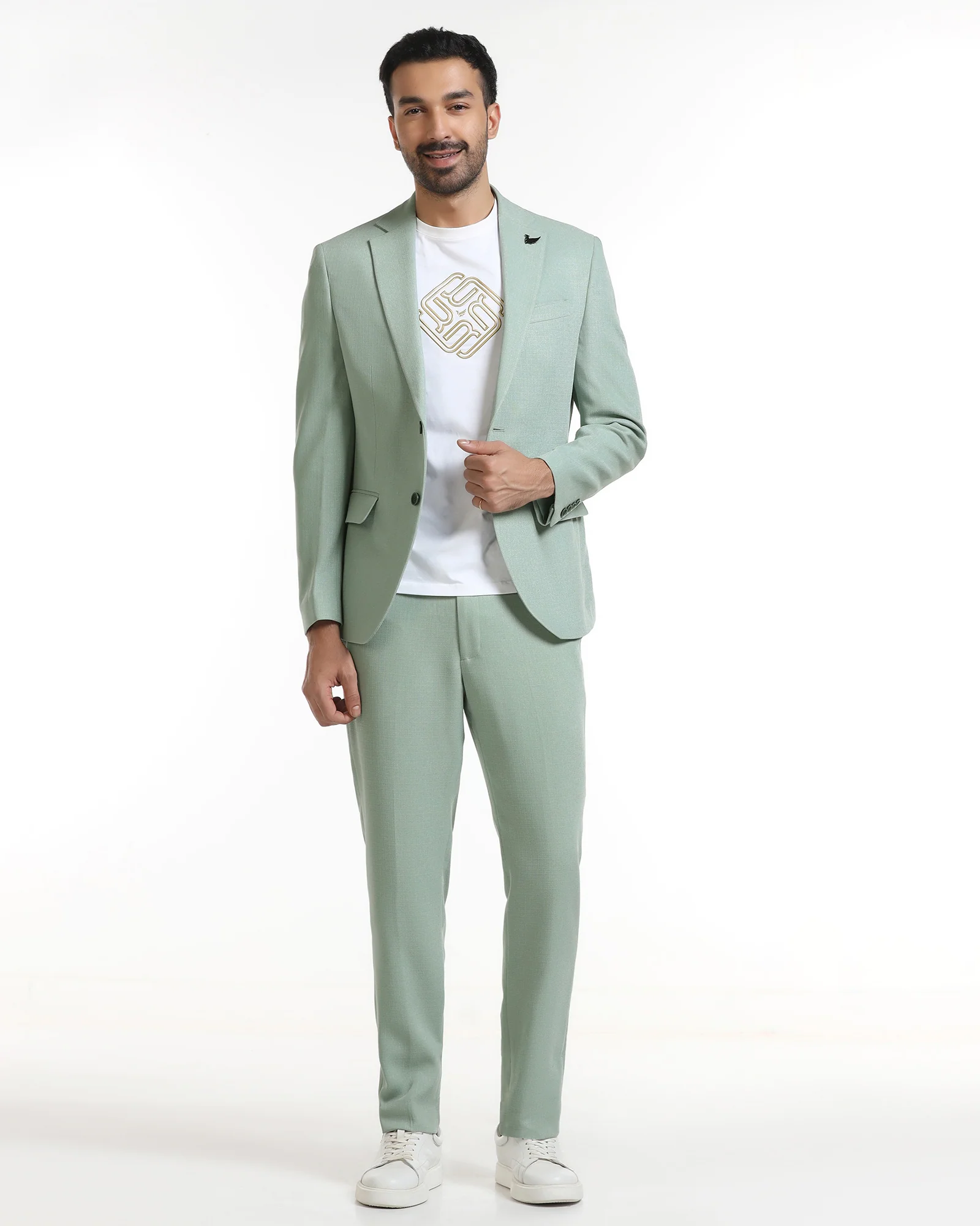 Mint Three Piece Textured Suit - Rotex - Image 7