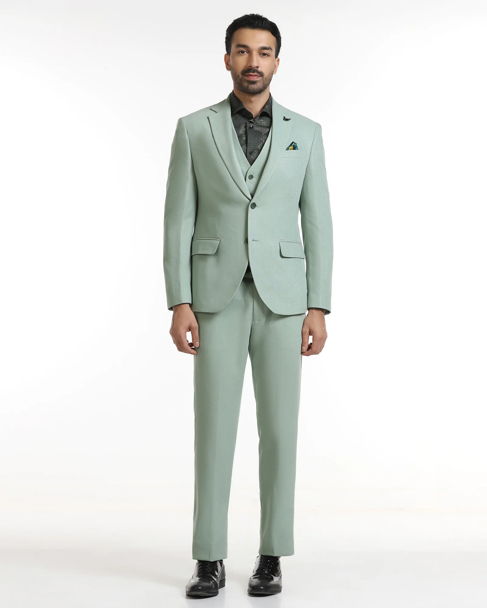 Mint Three Piece Textured Suit - Rotex - Image 8