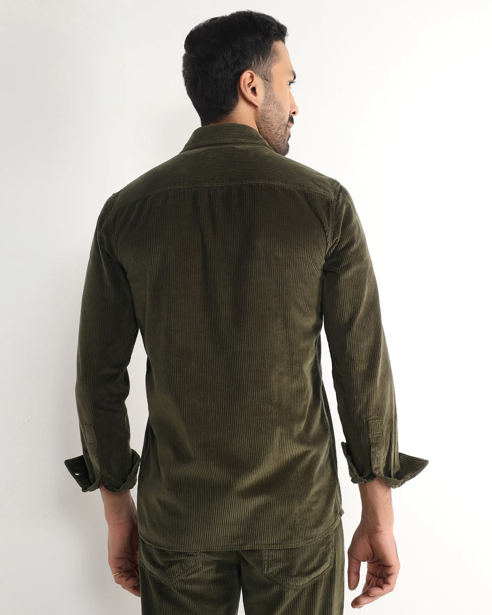 Moss Corduroy Solid Shirt - Kaka - Image 2