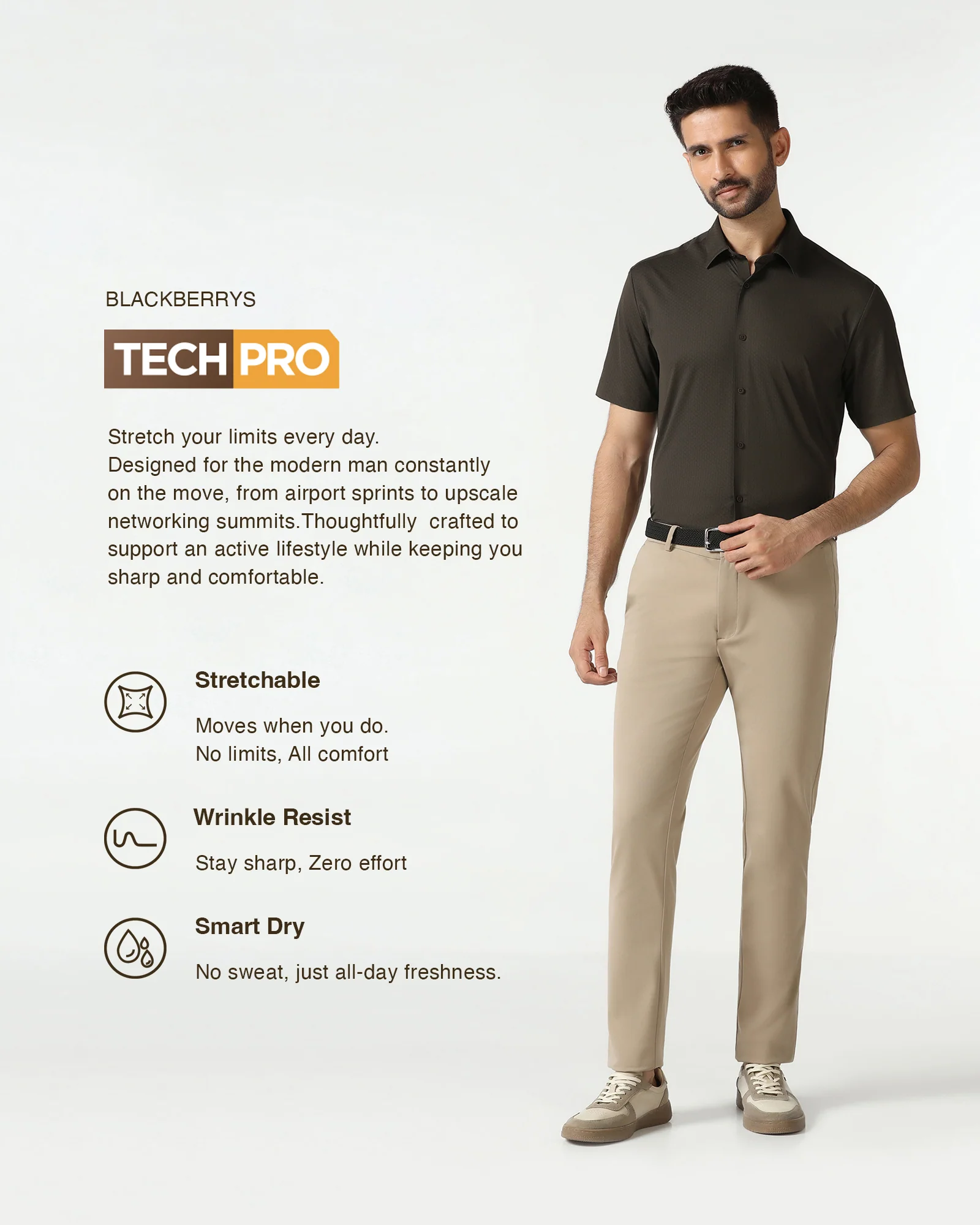 Mouse Half Sleeve TechPro Textured Shirt - Hurton - Image 3