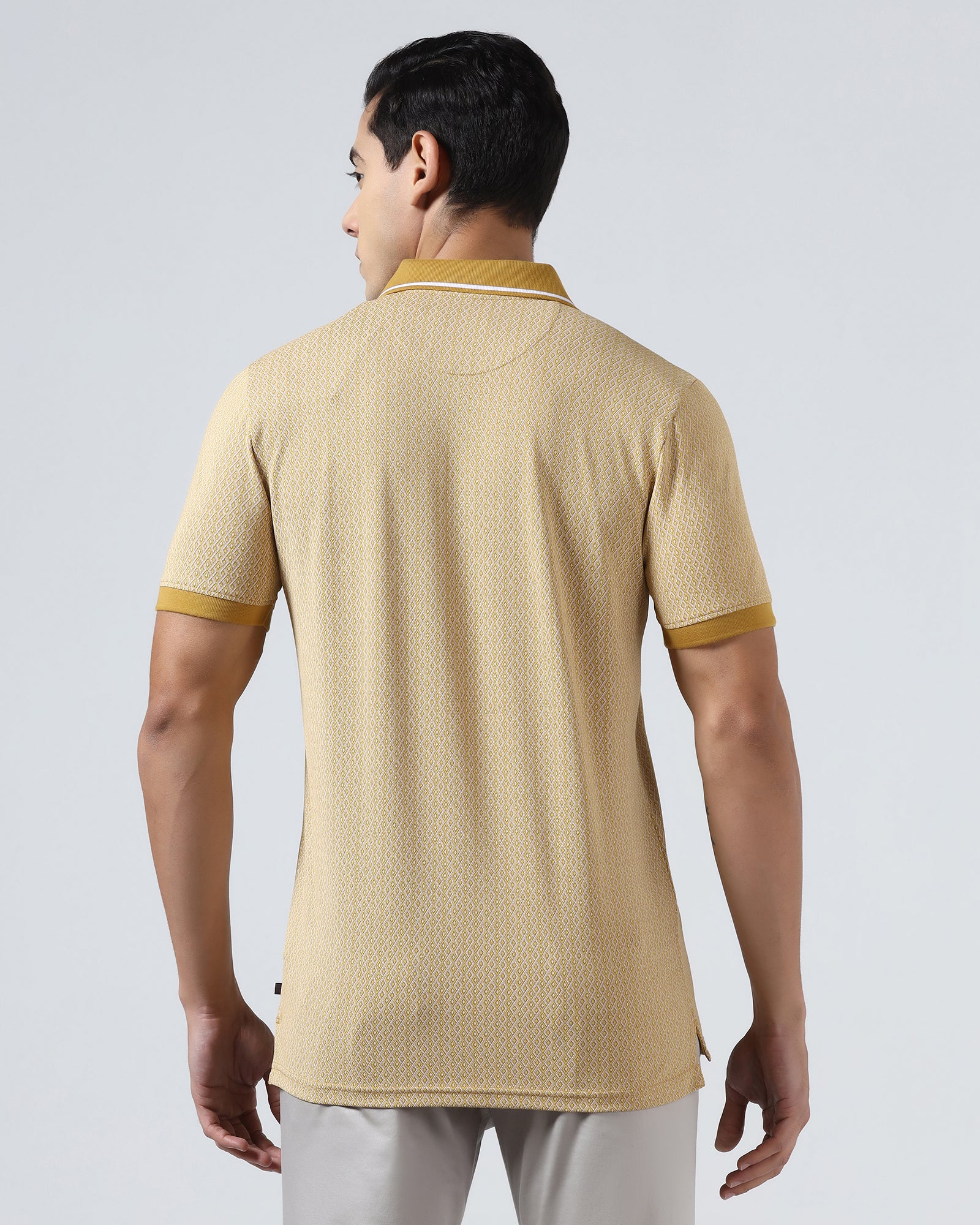 Mustard Yellow Printed Polo - Mini - Image 2