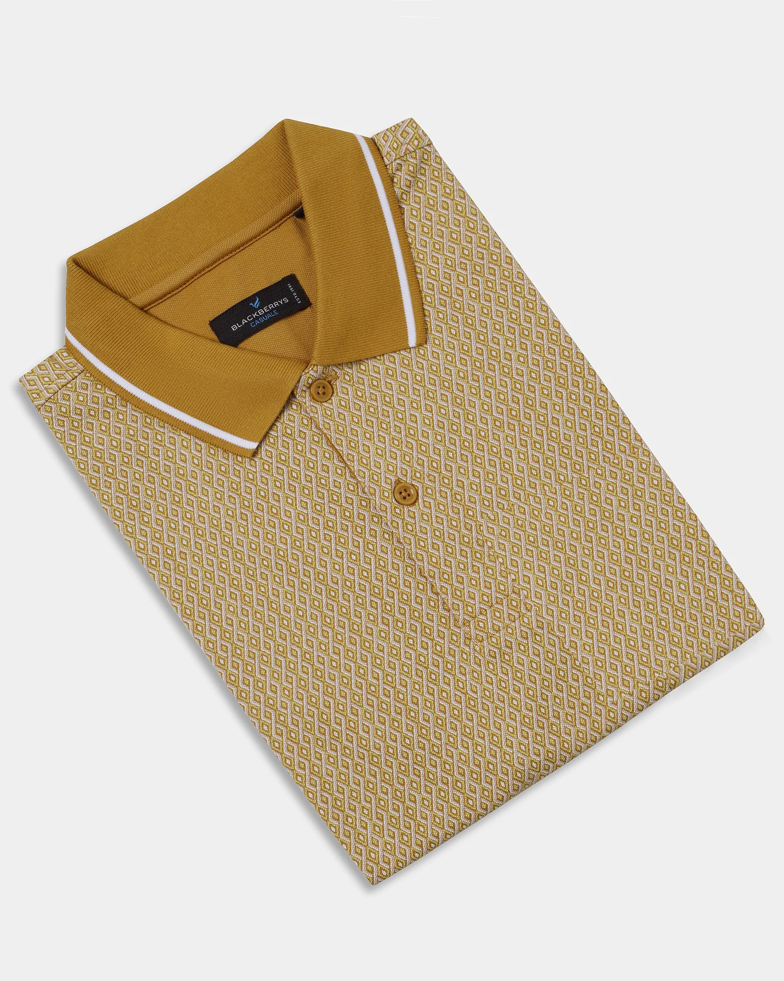 Mustard Yellow Printed Polo - Mini - Image 5