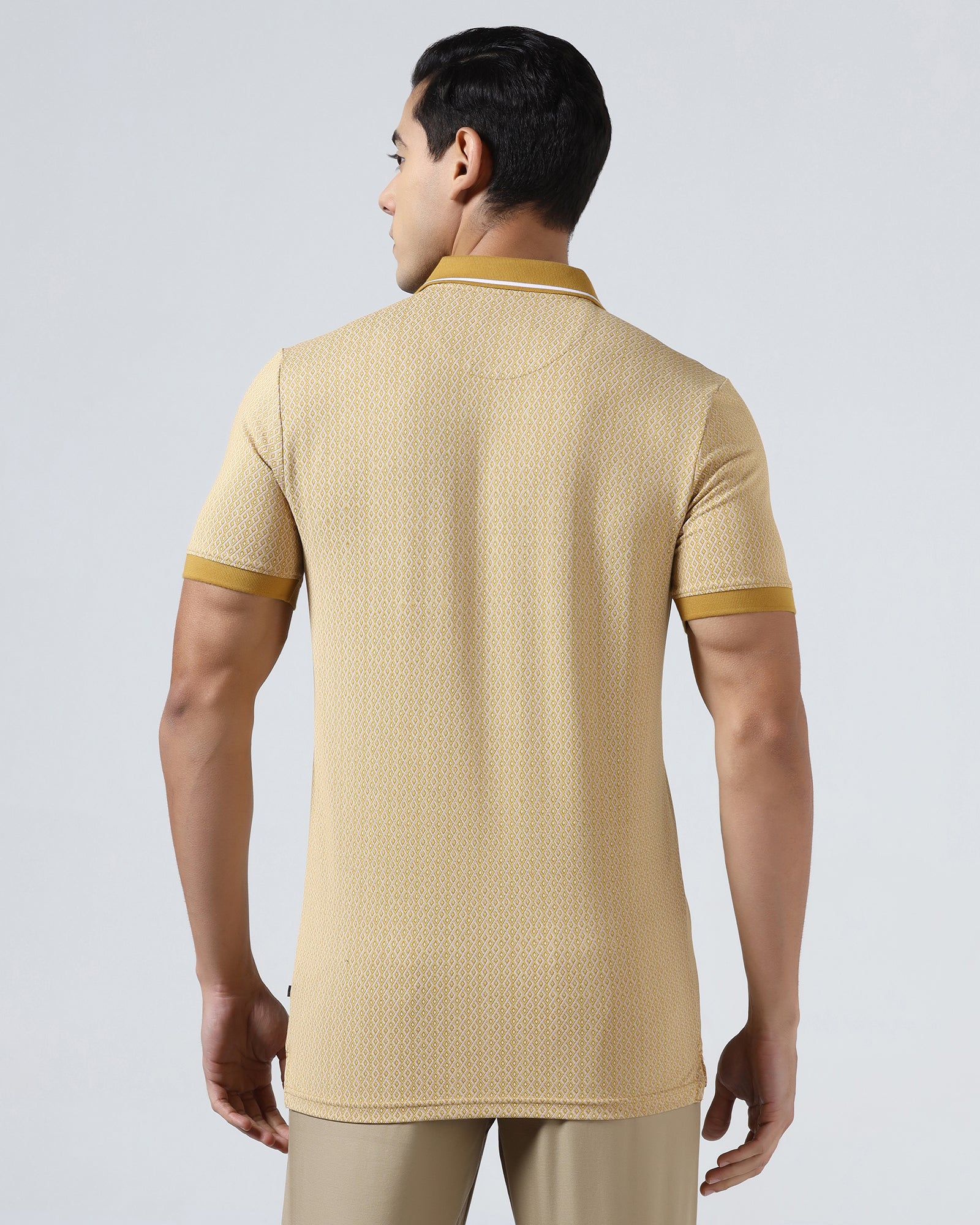 Mustard Yellow Printed Polo - Mini - Image 2