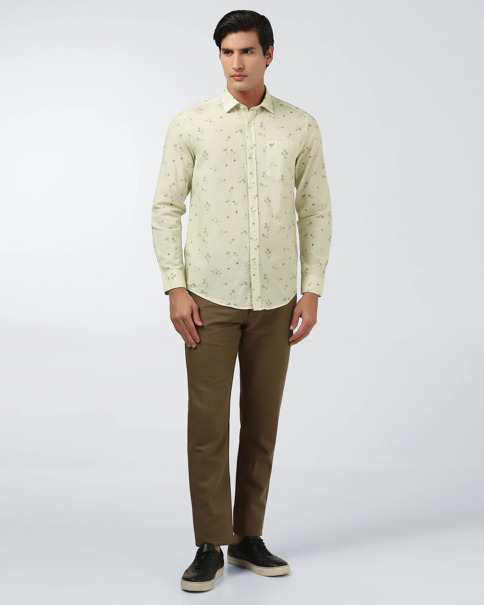 Natural Linen Printed Shirt - Arigo - Image 3
