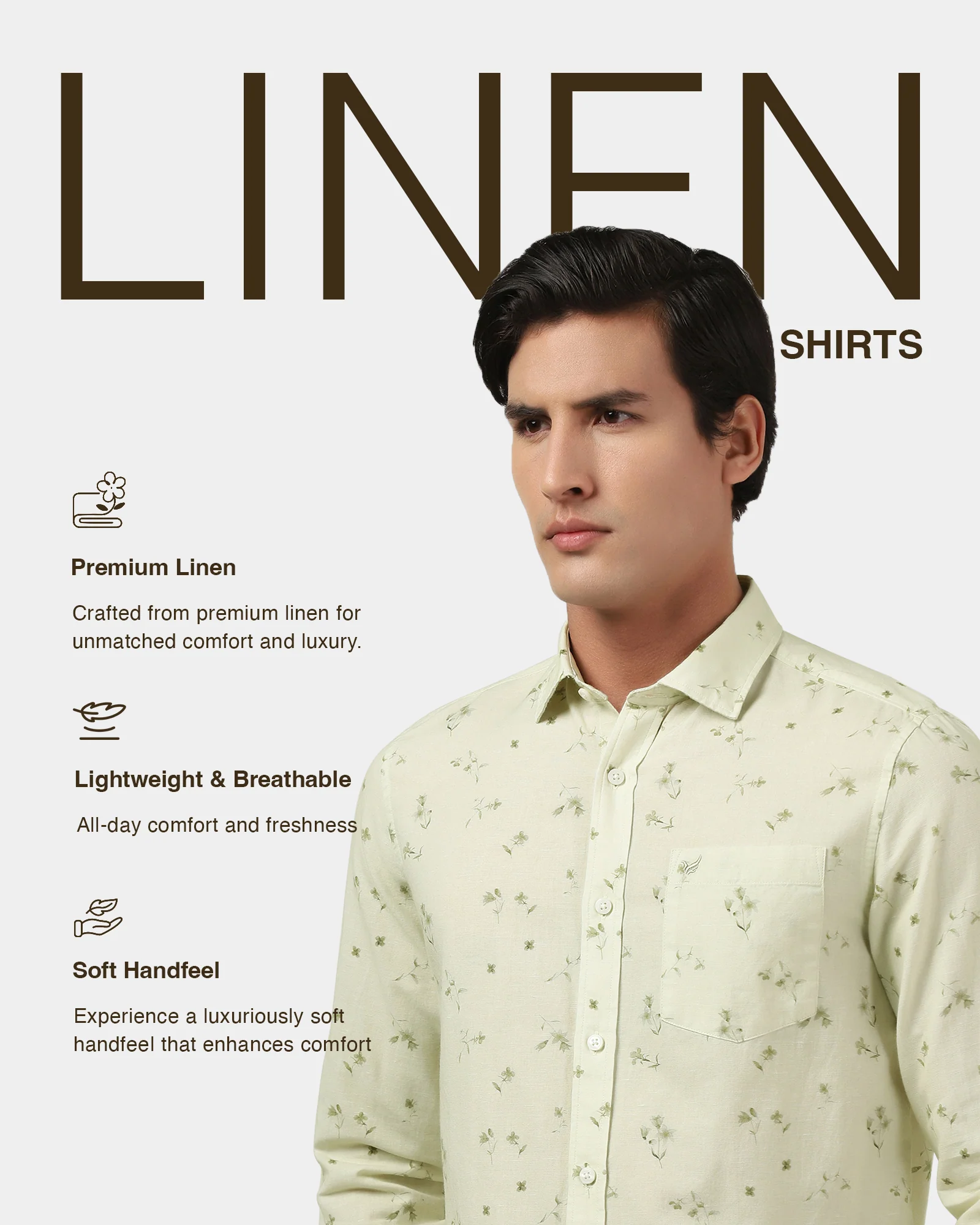 Natural Linen Printed Shirt - Arigo - Image 4