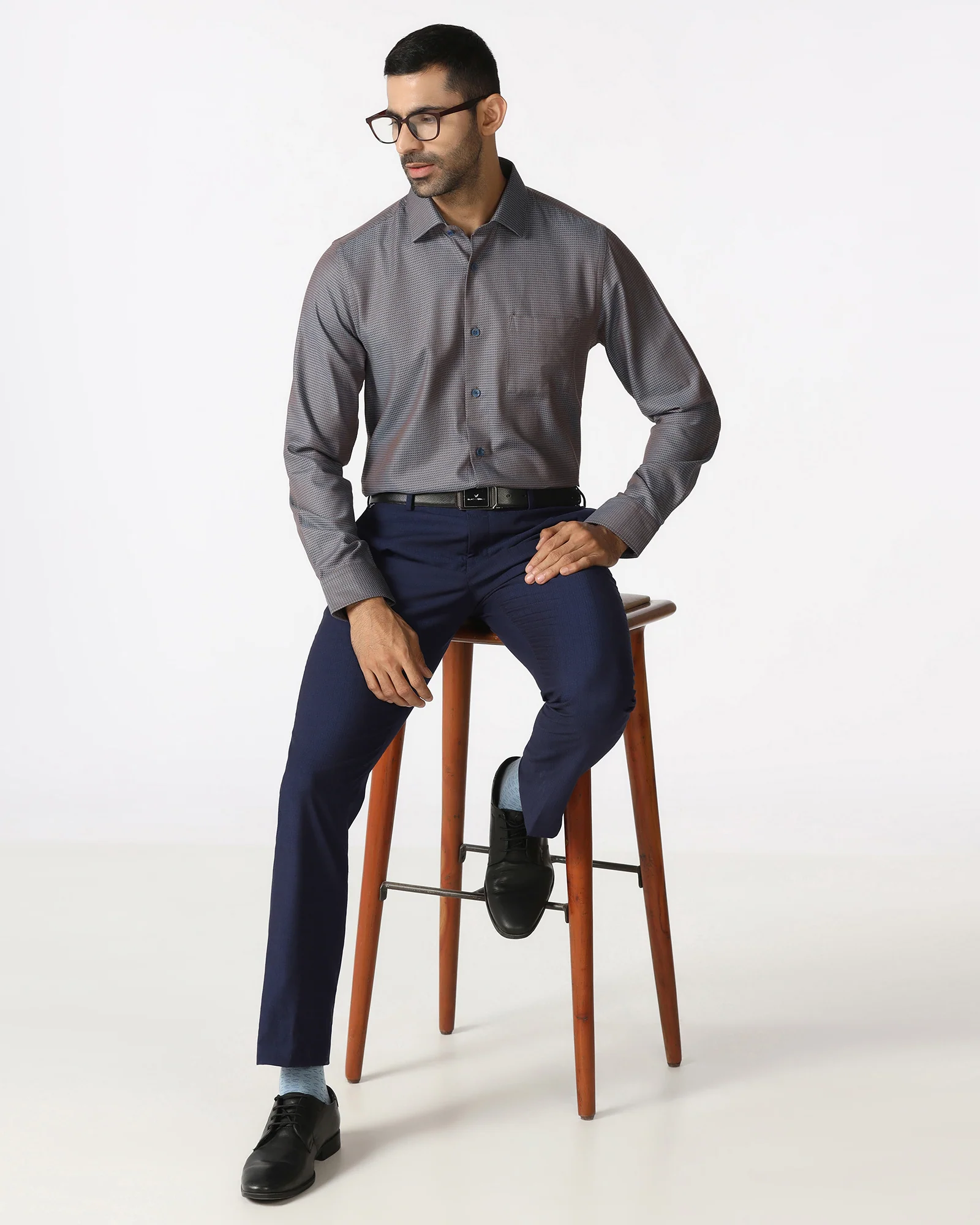 Navy Check Trouser - Baylor - Image 5