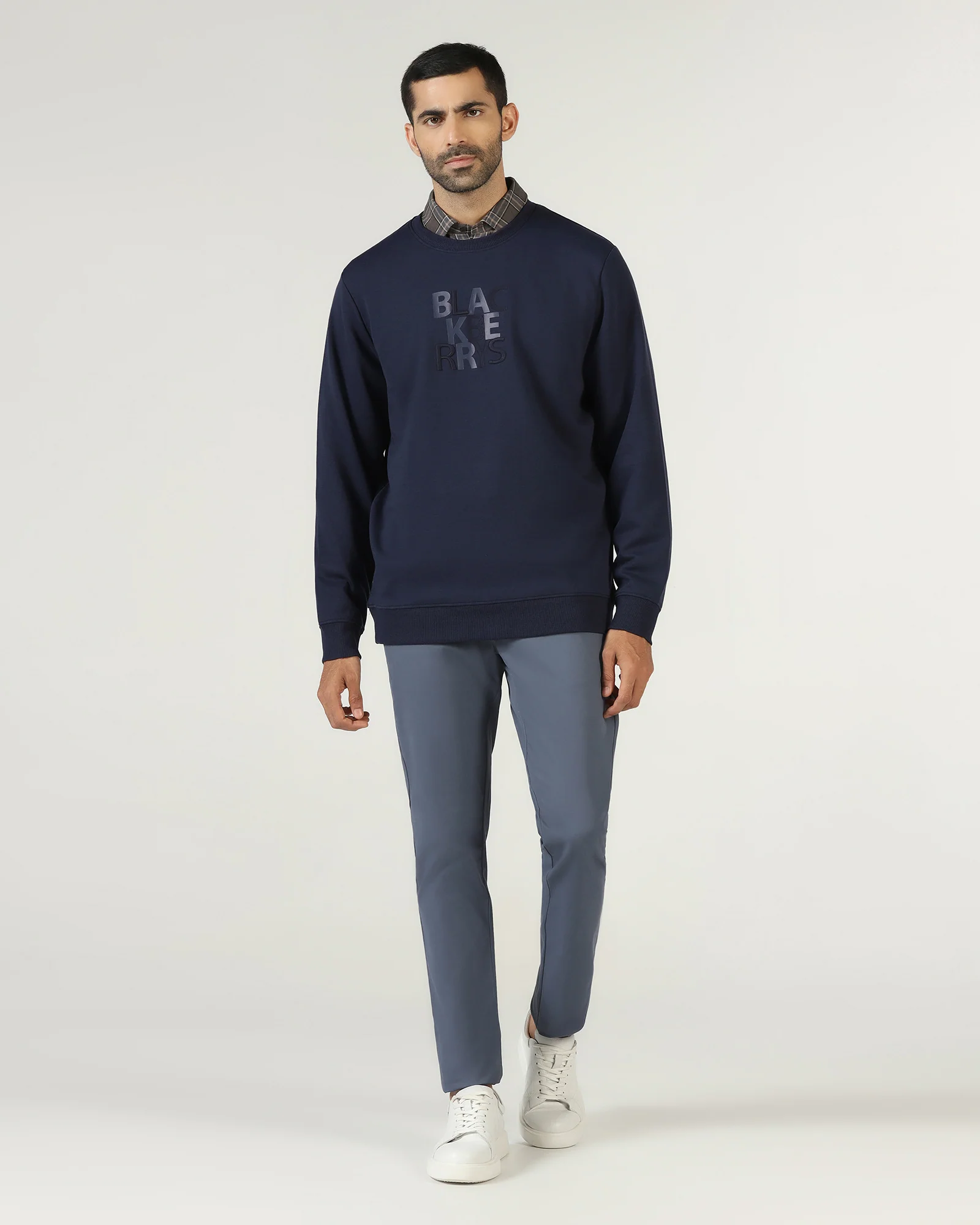 Navy Crew Neck Solid Sweatshirt - Deck - Image 3