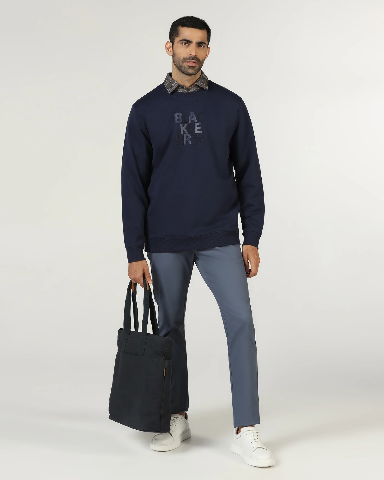 Navy Crew Neck Solid Sweatshirt - Deck - Image 5