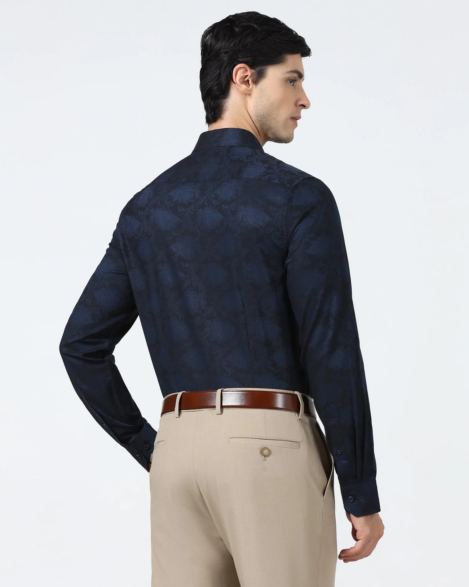 Navy Jacquard Shirt - Wasabi - Image 2