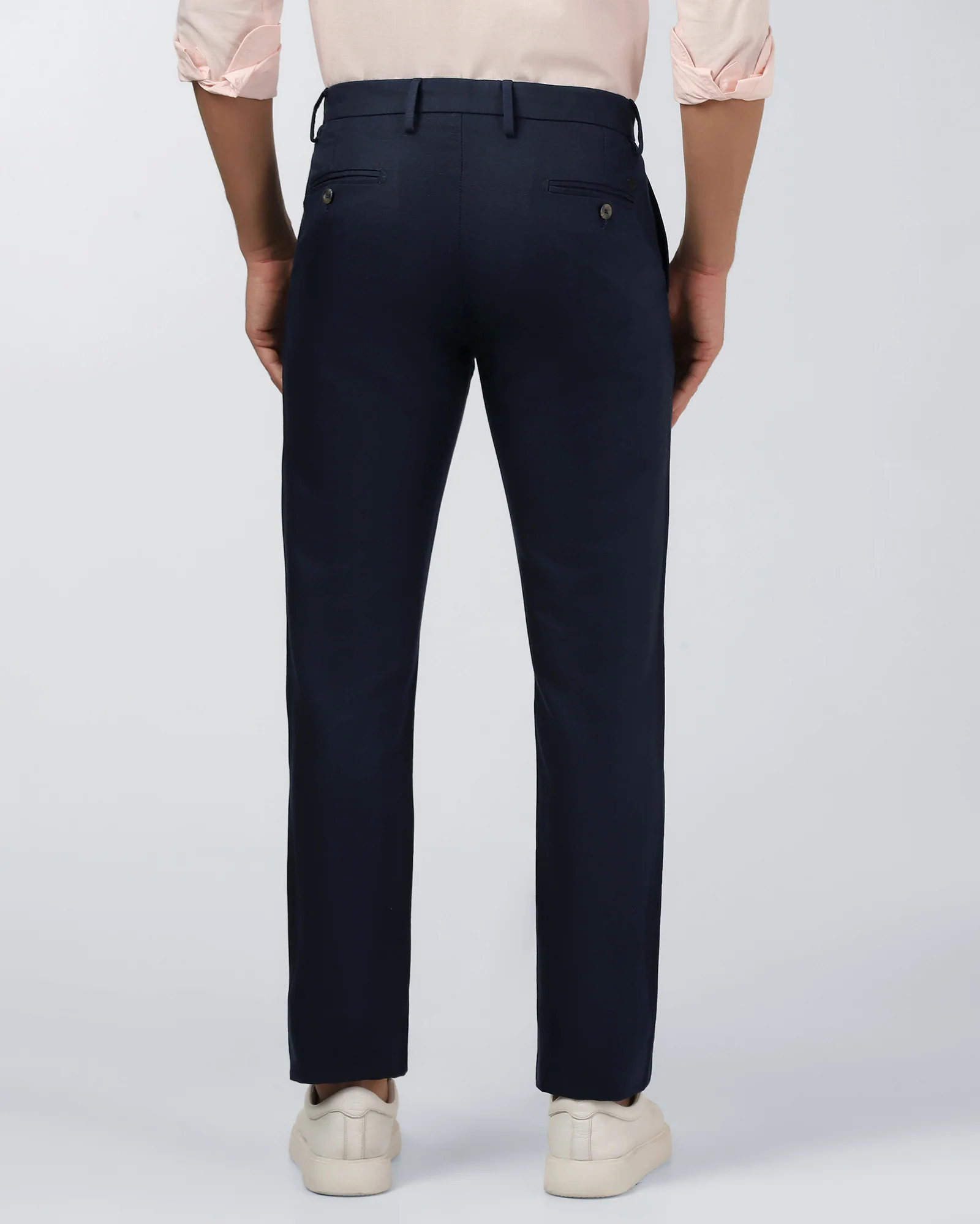 Navy Linen Solid Khaki - Hazel - Image 2
