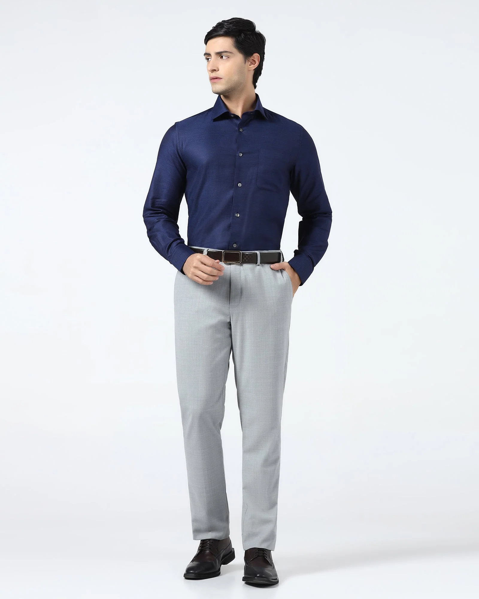 Navy Luxe Solid Shirt - Quebec - Image 3