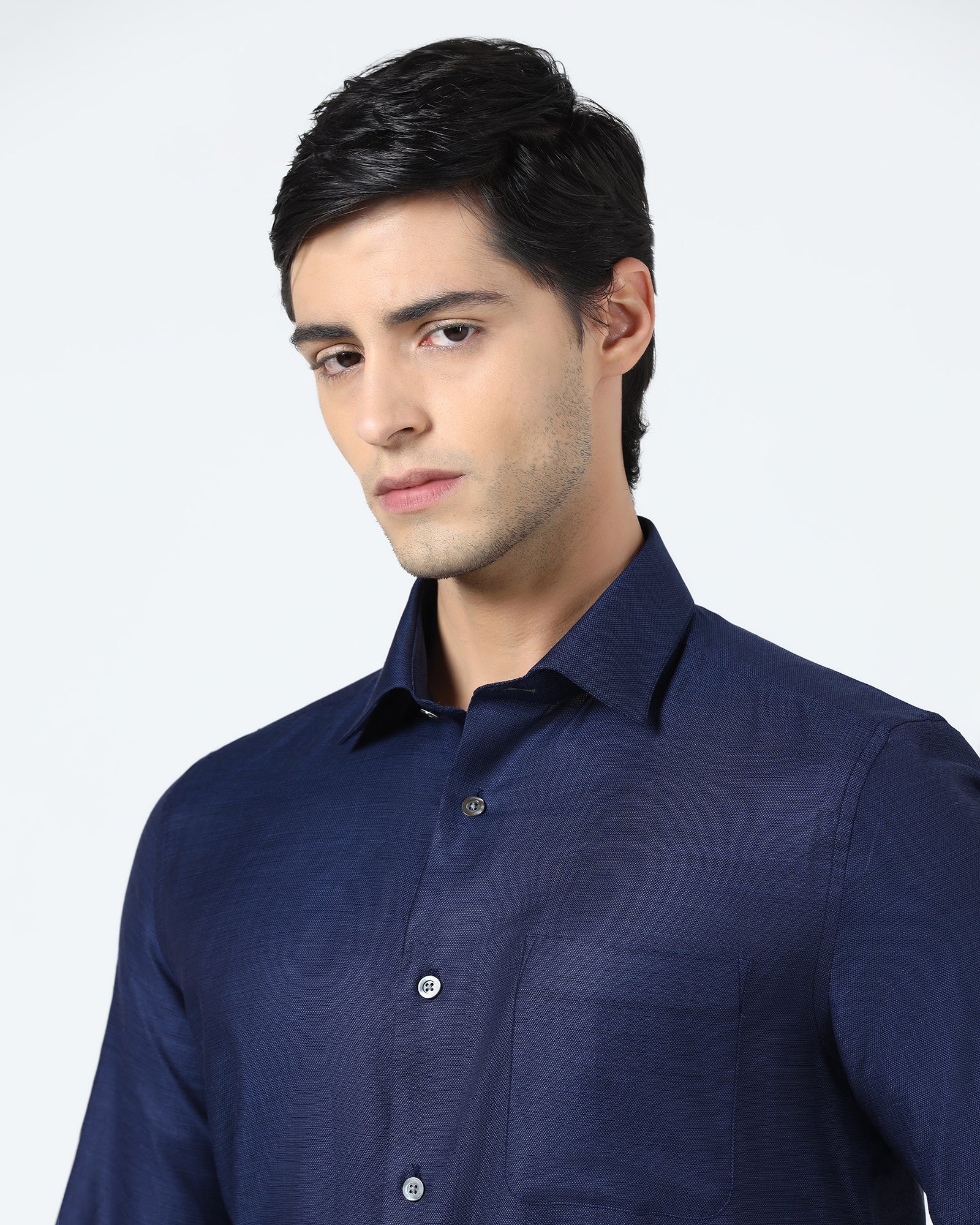 Navy Luxe Solid Shirt - Quebec - Image 4